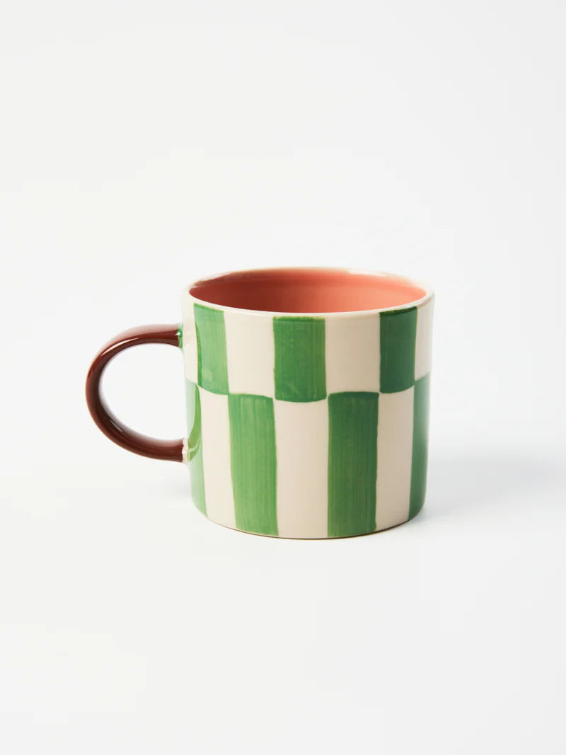 JONES & CO Bloomie Mug GREEN CHECK