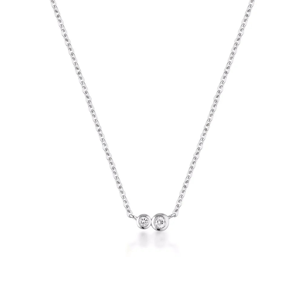 LINDA Duo Necklace White Topaz SILVER