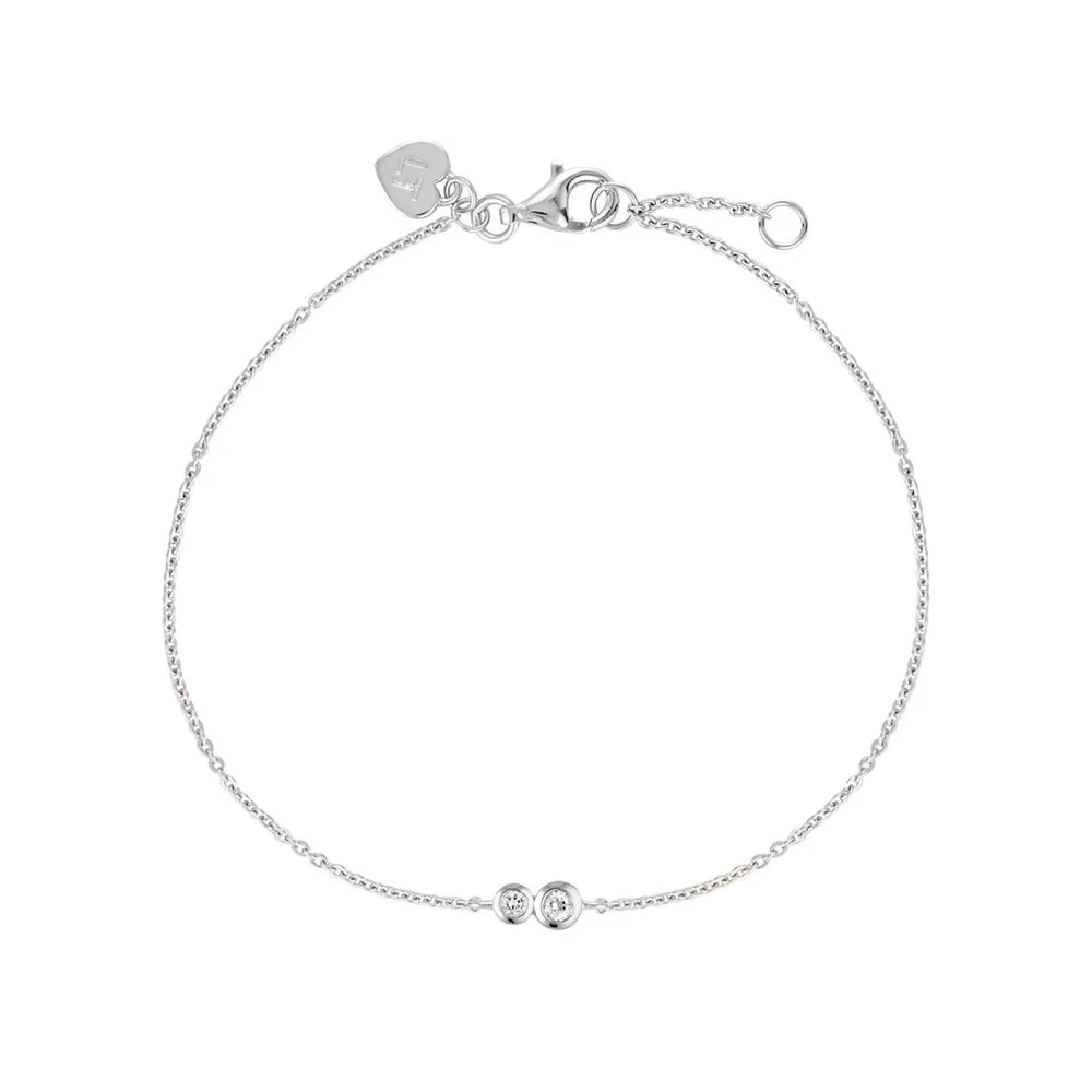 LINDA Duo Bracelet White Topaz SILVER
