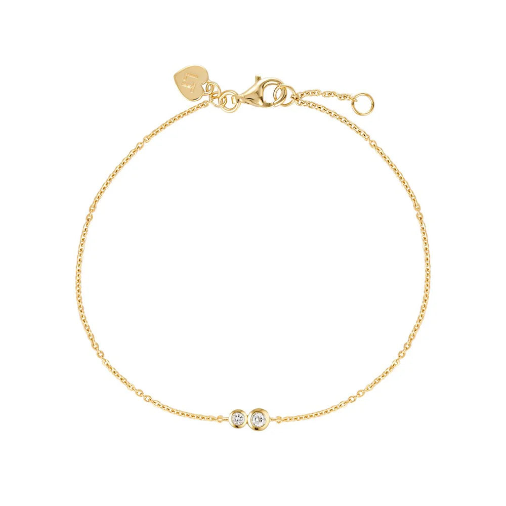 LINDA Duo Bracelet White Topaz GOLD