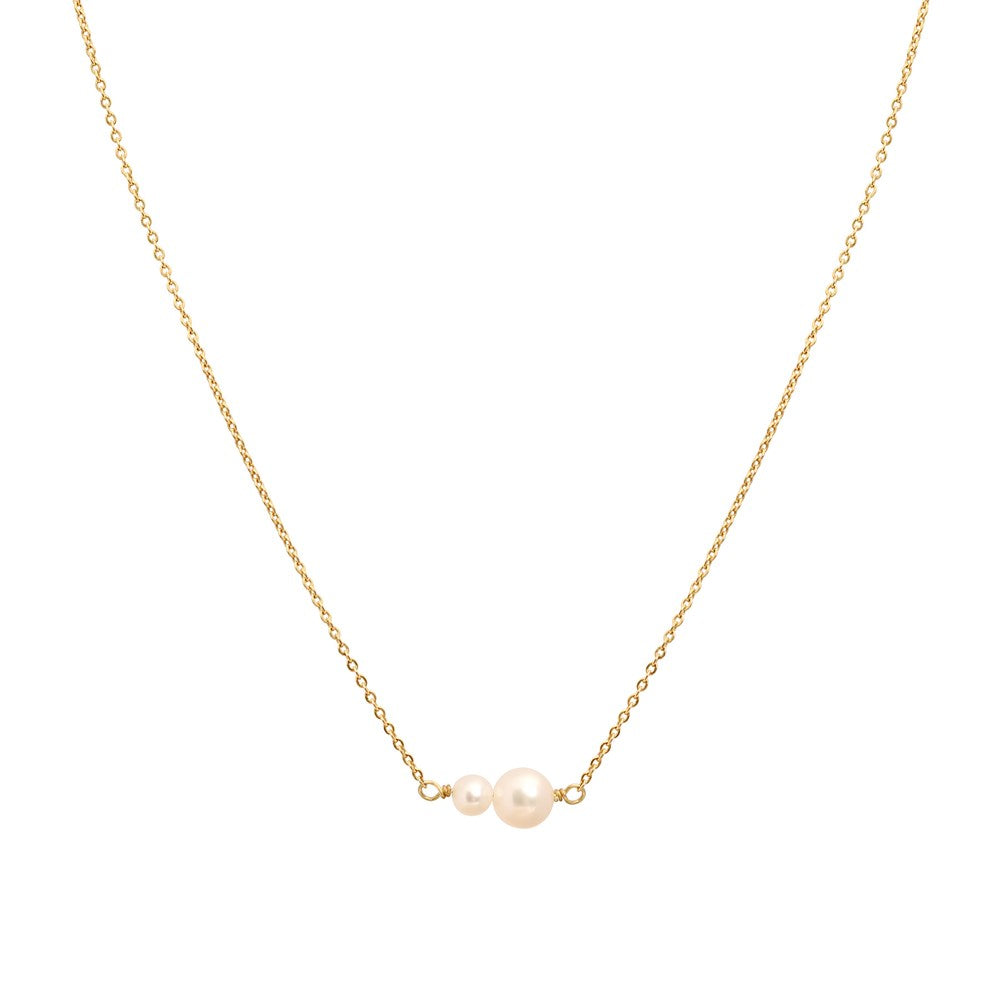 LINDA Double Pearl Necklace GOLD