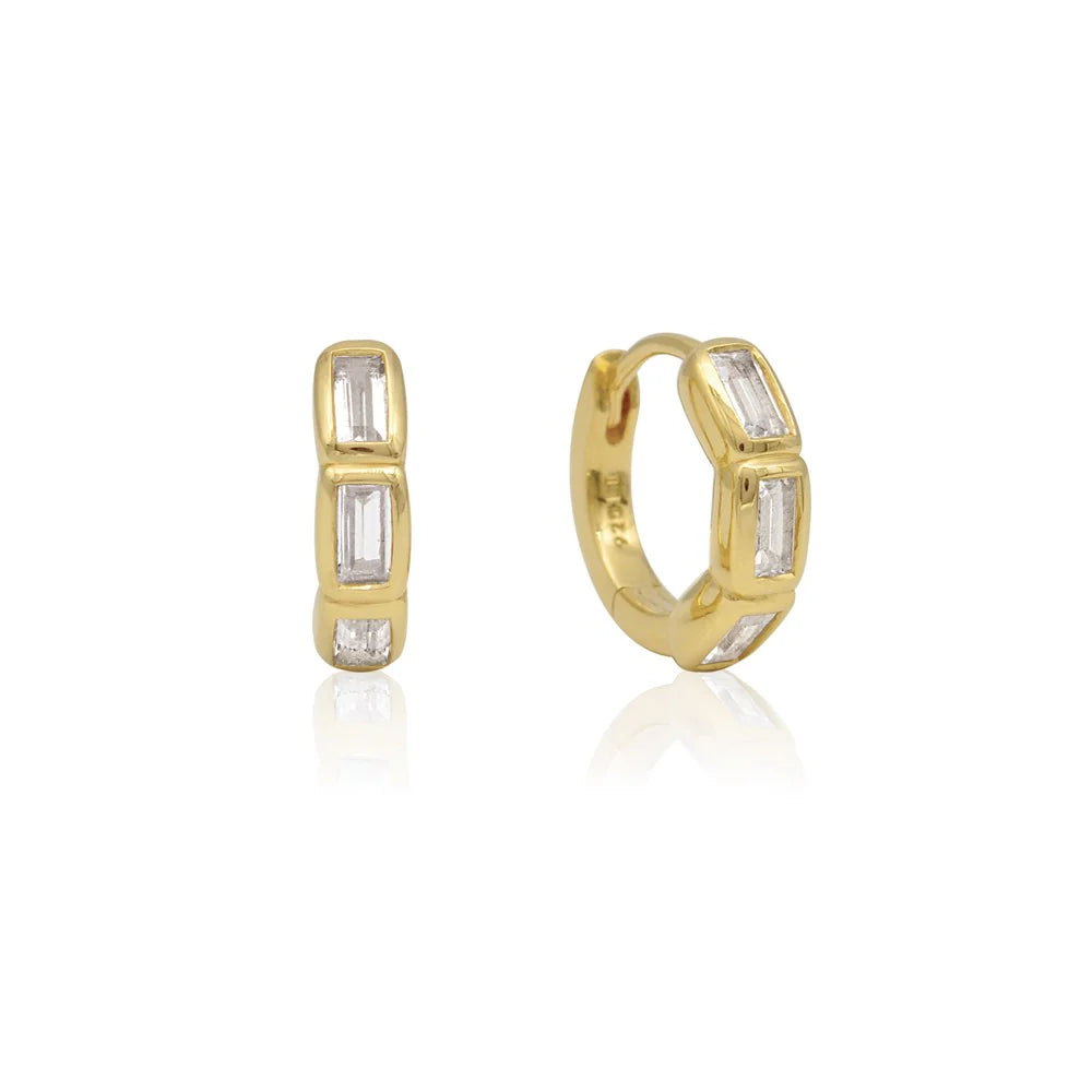 LINDA TAHIJA Calibri Huggies White Sapphire GOLD