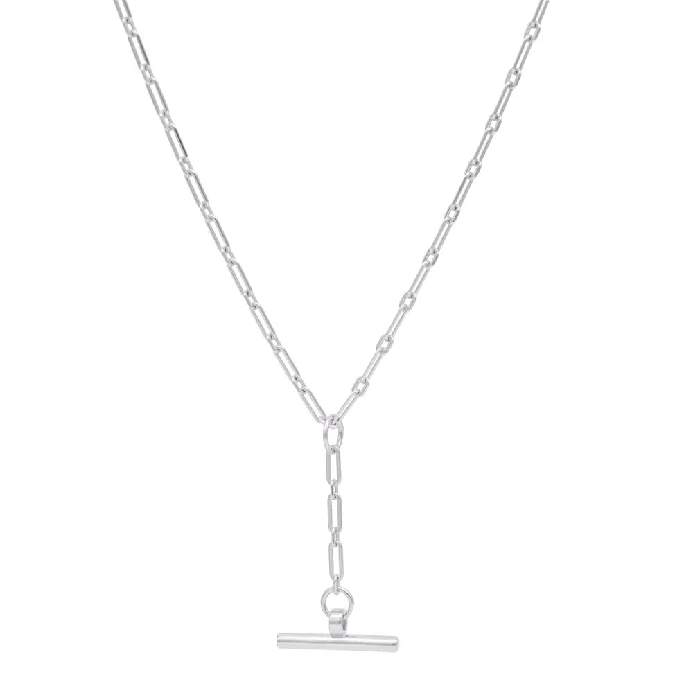 LINDA TAHIJA Requisite T Bar Necklace SILVER