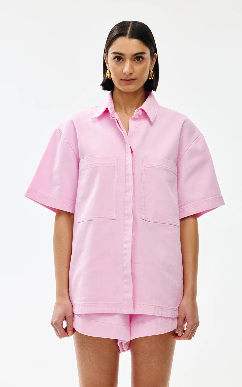KINNEY Freya Shirt BLUSH WASH DENIM