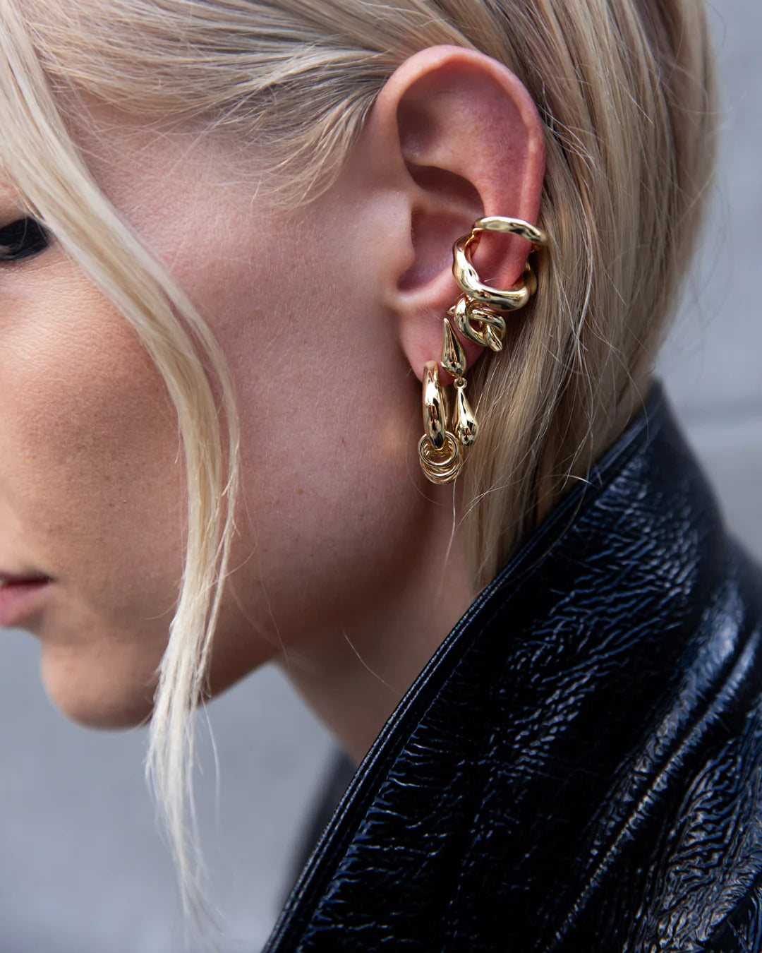 F+H Double Droplet Studs GOLD