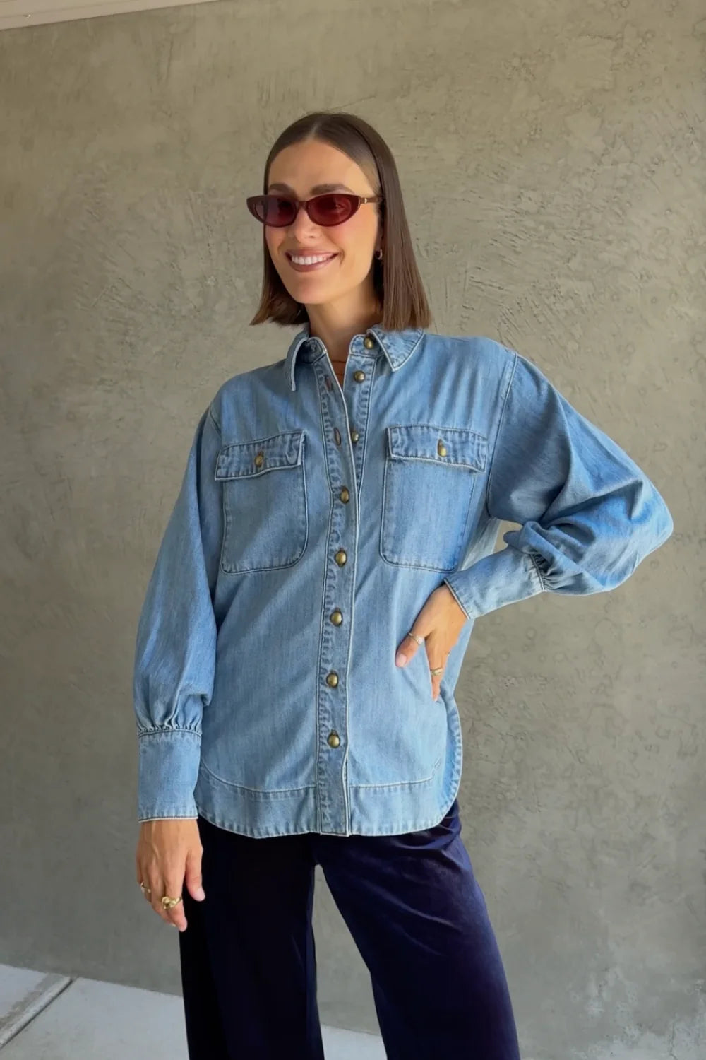 ZOE KRATZMANN Crest Top LIGHT WASH DENIM