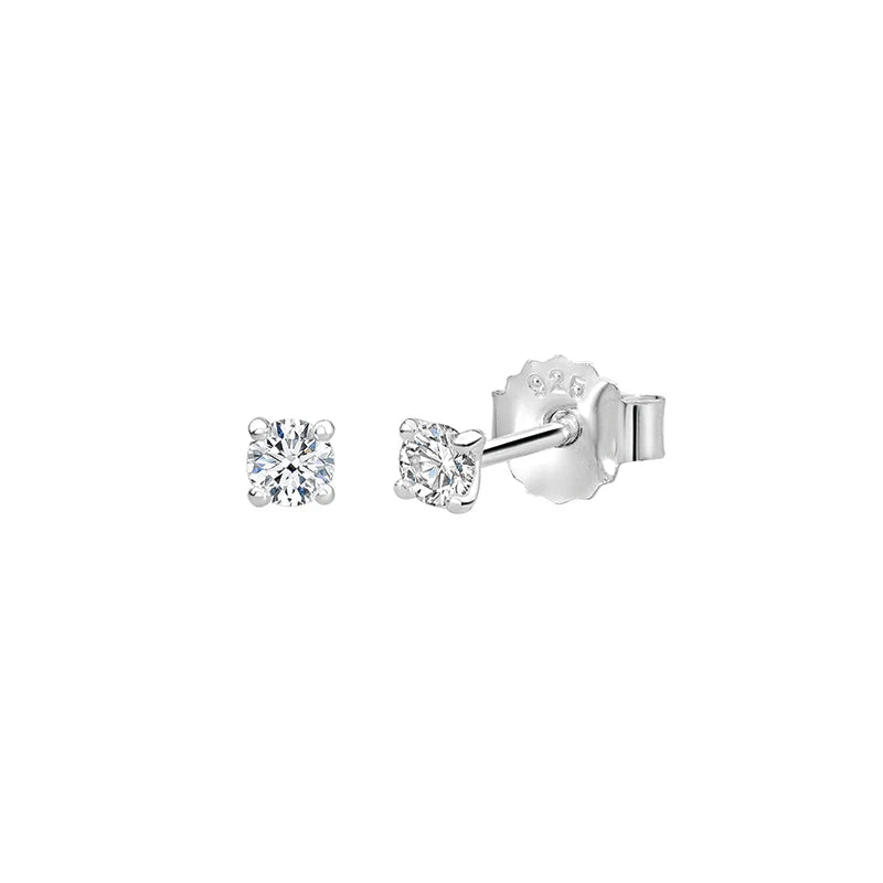 MURKANI White Topaz 3mm Studs SILVER