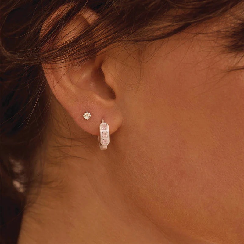 MURKANI White Topaz 3mm Studs SILVER