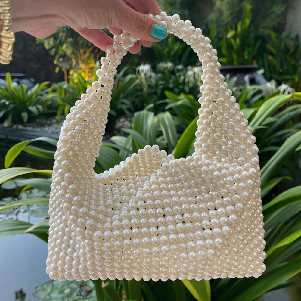 ISLAND TRADERS Canggu Clutch PEARL WHITE