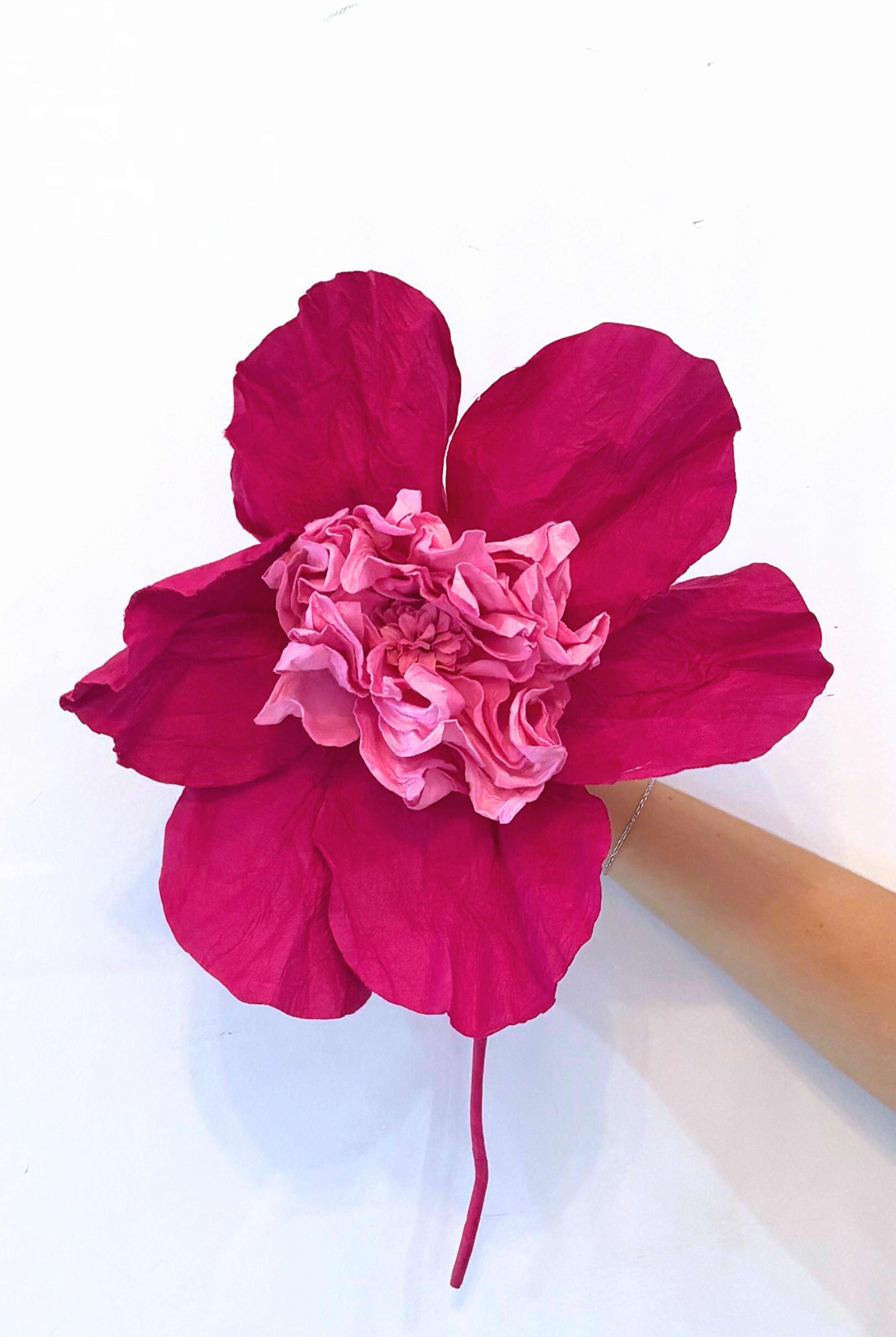 CAMELIA Paper Flower Small HOT PINK