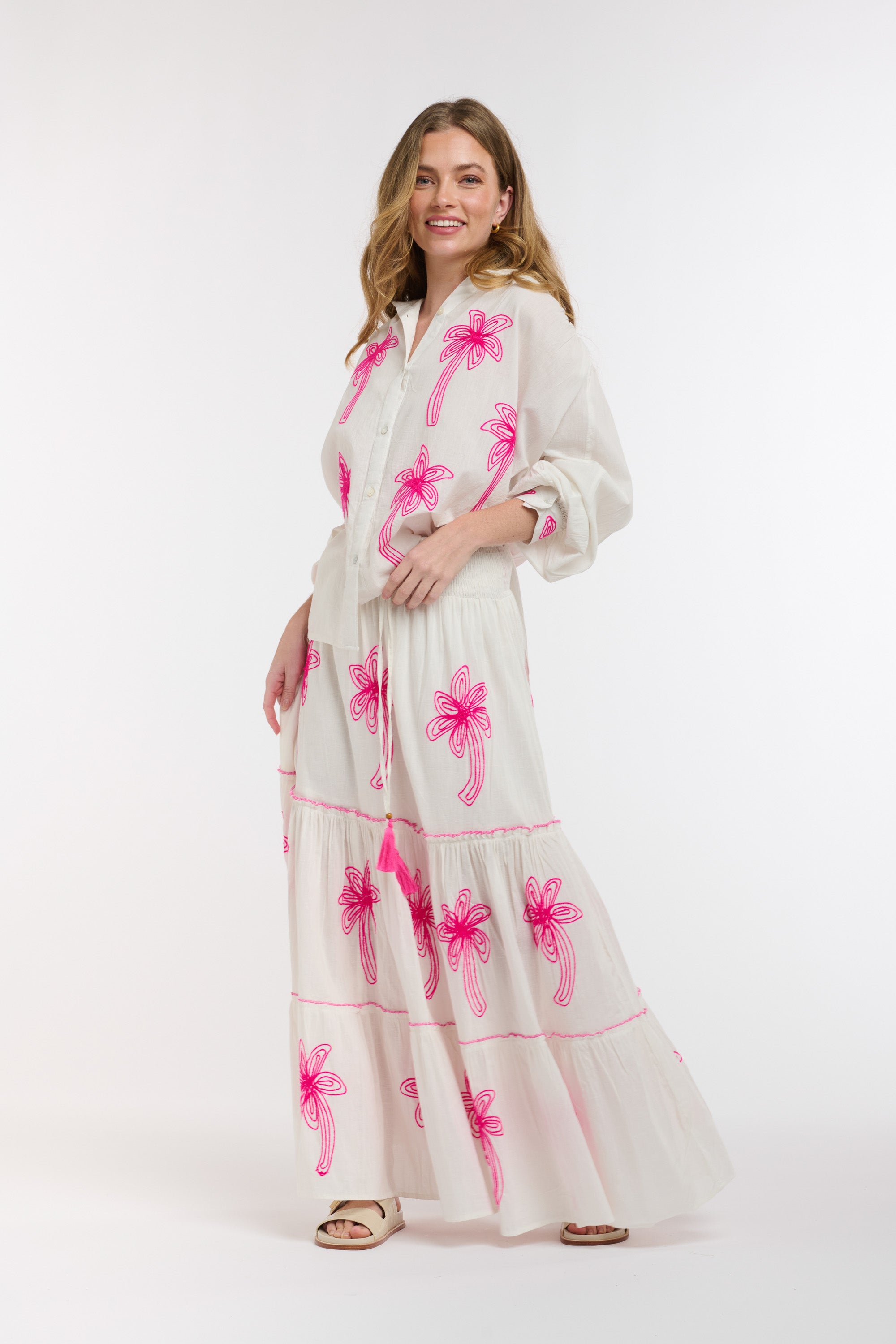 ITALIAN STAR Palm Tree Shirt HOT PINK