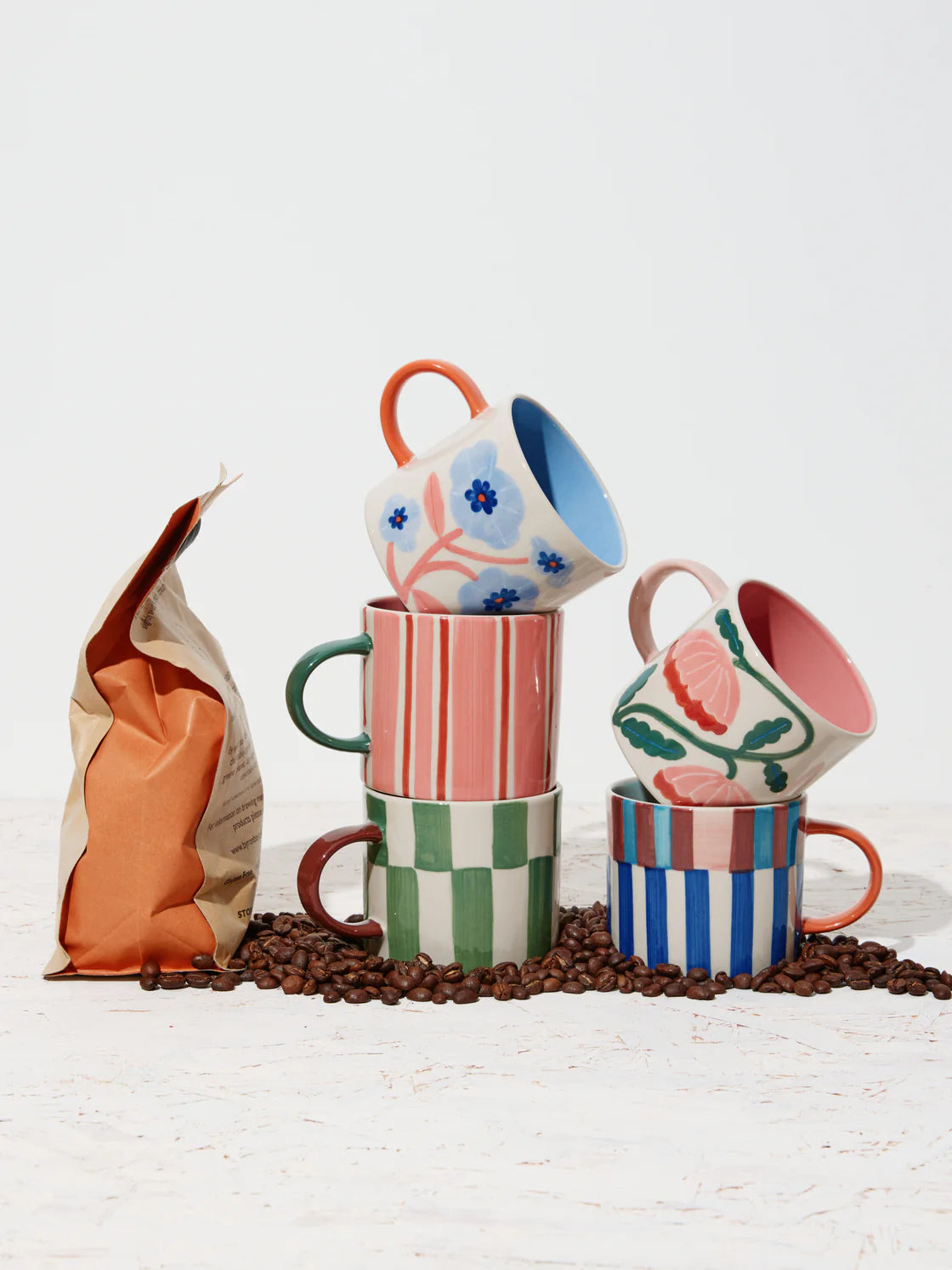 JONES & CO Bloomie Mug BLUE STRIPE