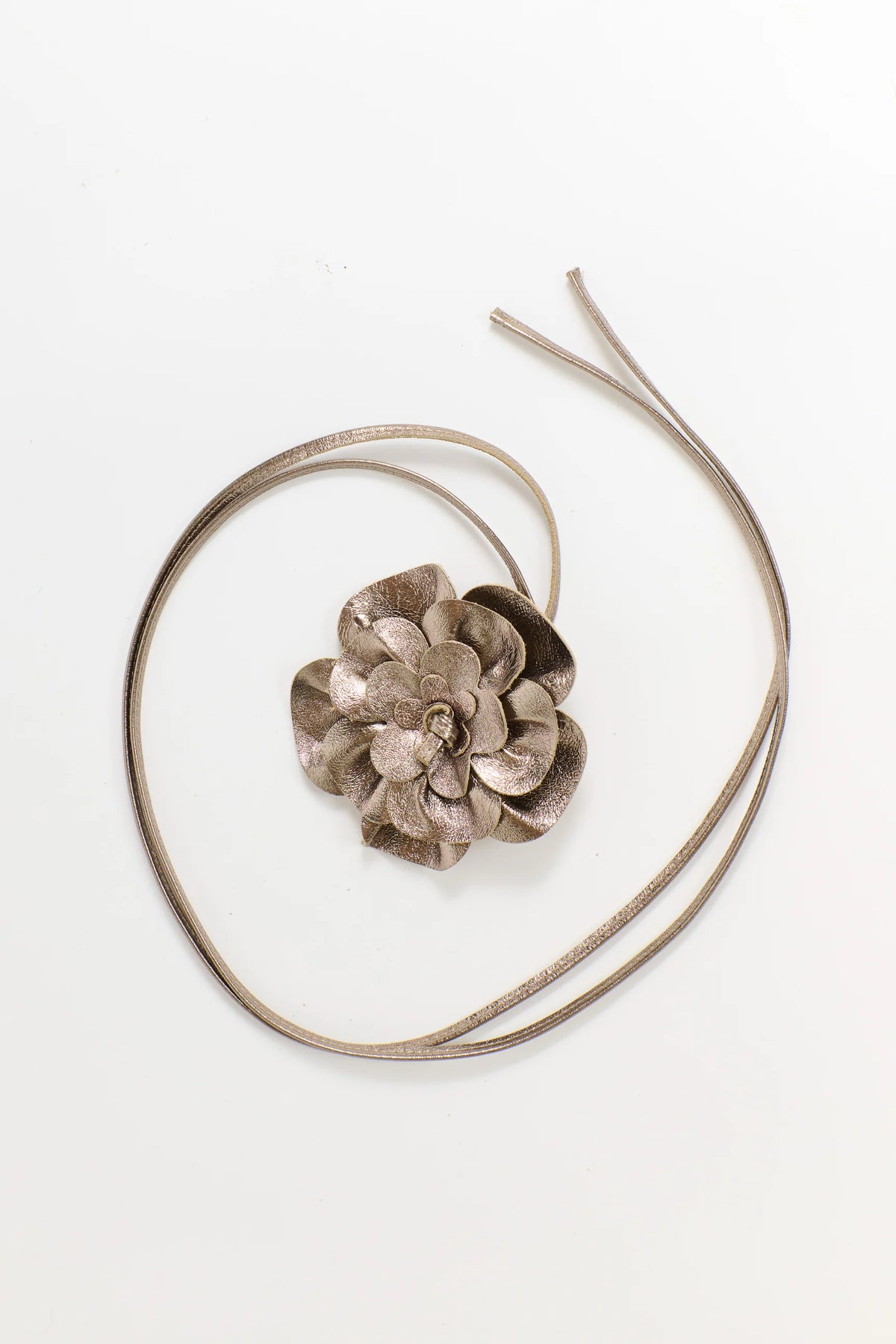 URBAN LUXURY Flower Wrap Belt BRONZE