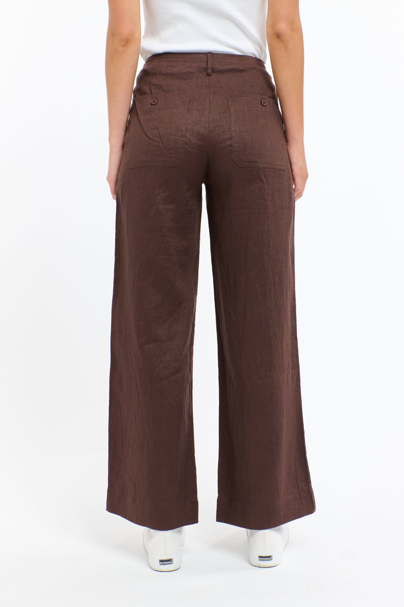 365 DAYS Linen Drawcord Pant CHOCOLATE