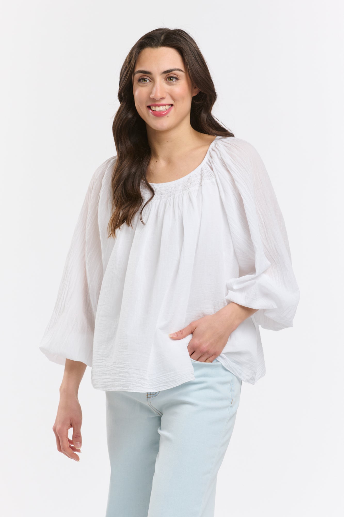 ITALIAN STAR Romance Blouse WHITE - ONE SIZE