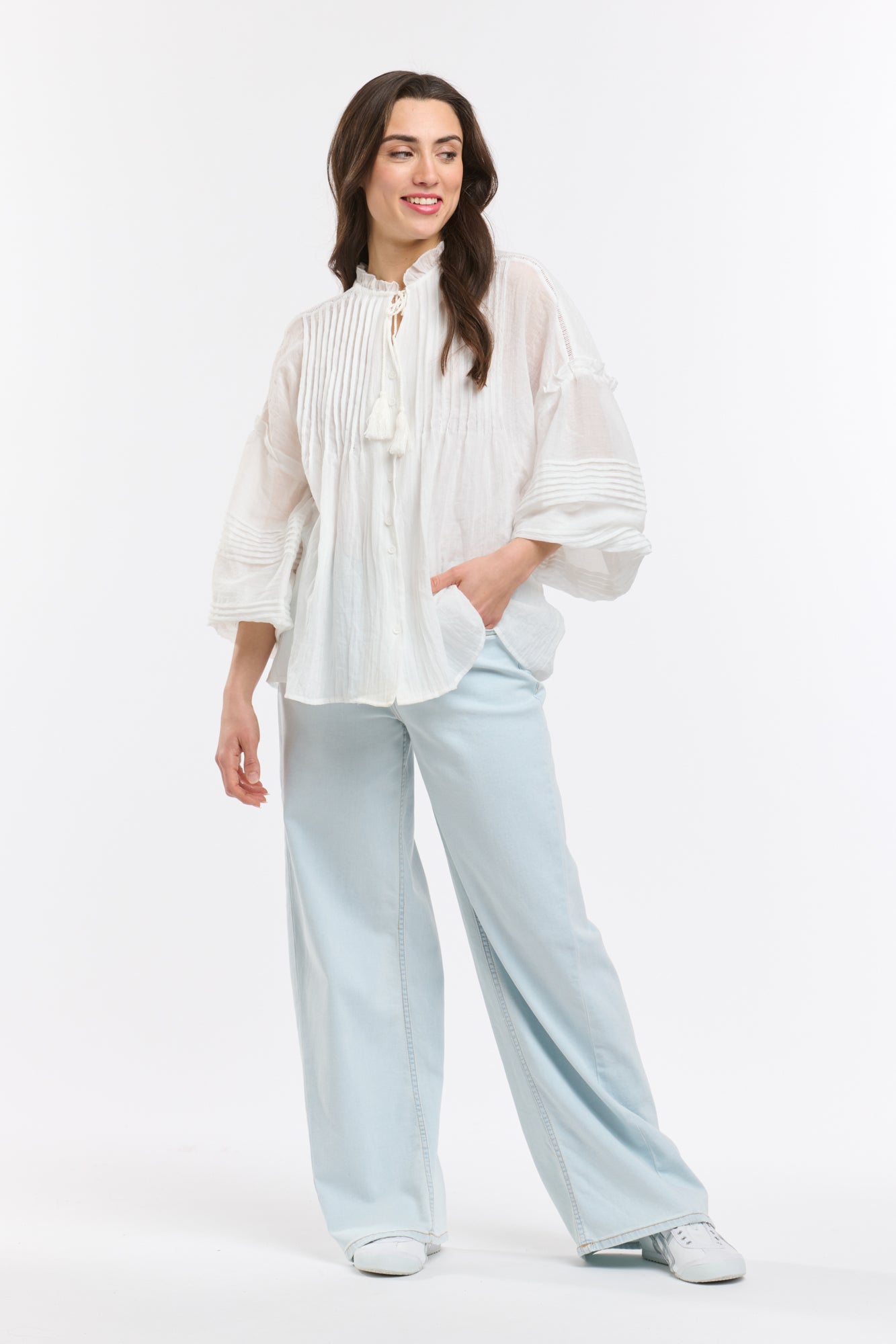 ITALIAN STAR Angelica Shirt WHITE -ONE SIZE