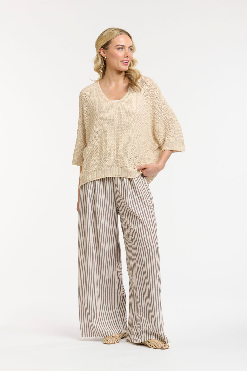 URBAN LUXURY Knit Top BEIGE