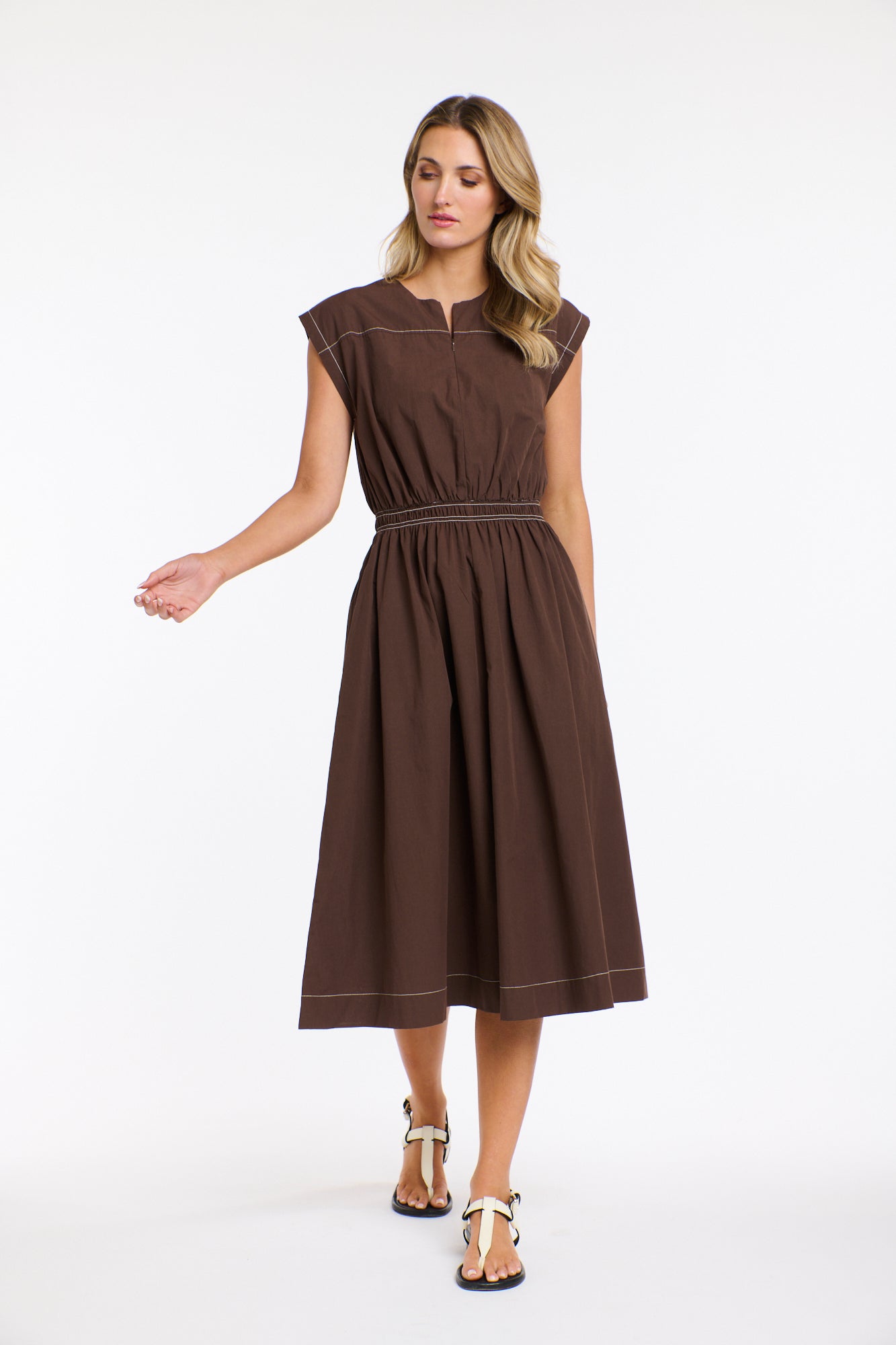 365 DAYS Cooper Stitch Dress CHOCOLATE