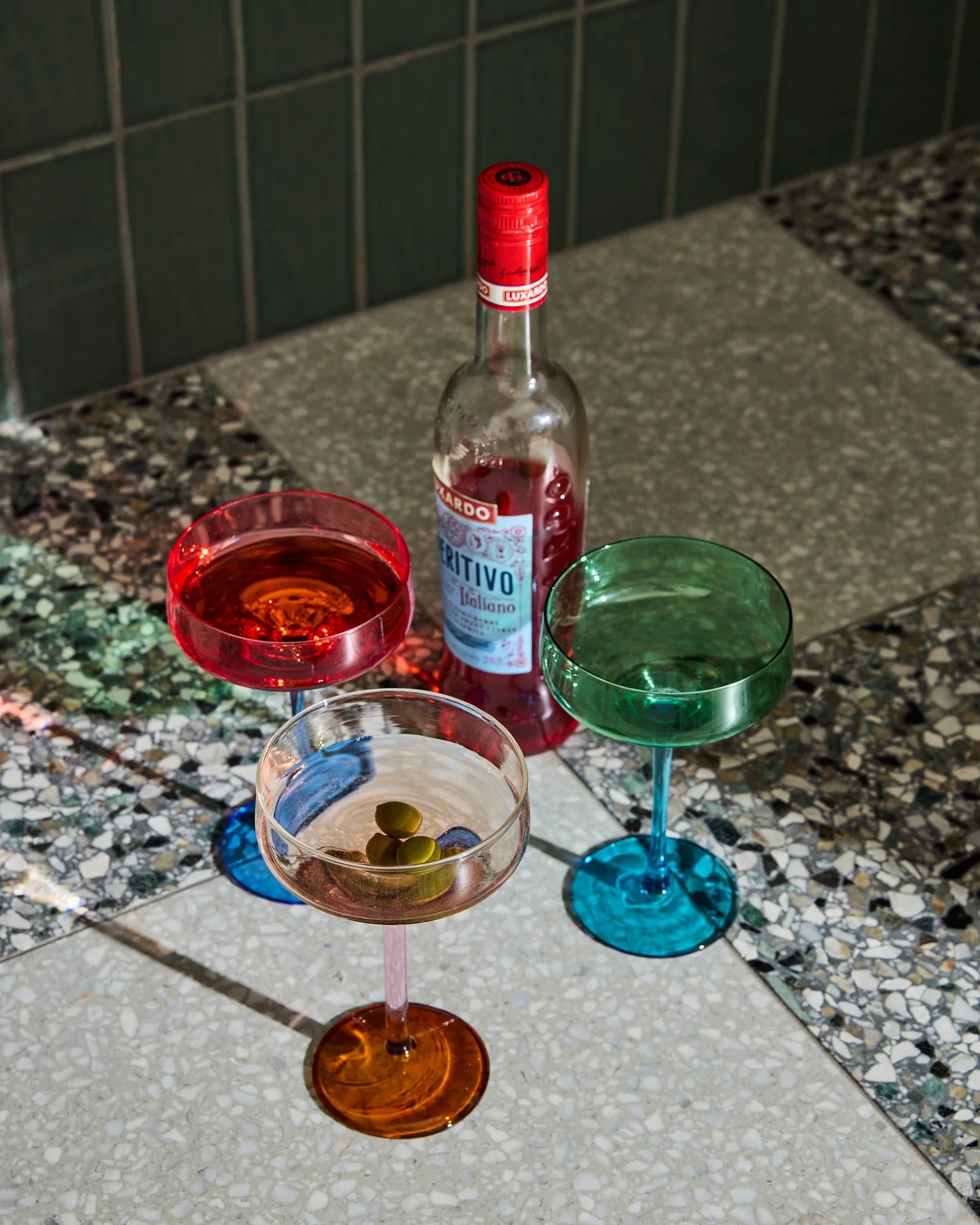 KIP & CO Pistachio Crush Margarita Glass Set of 2