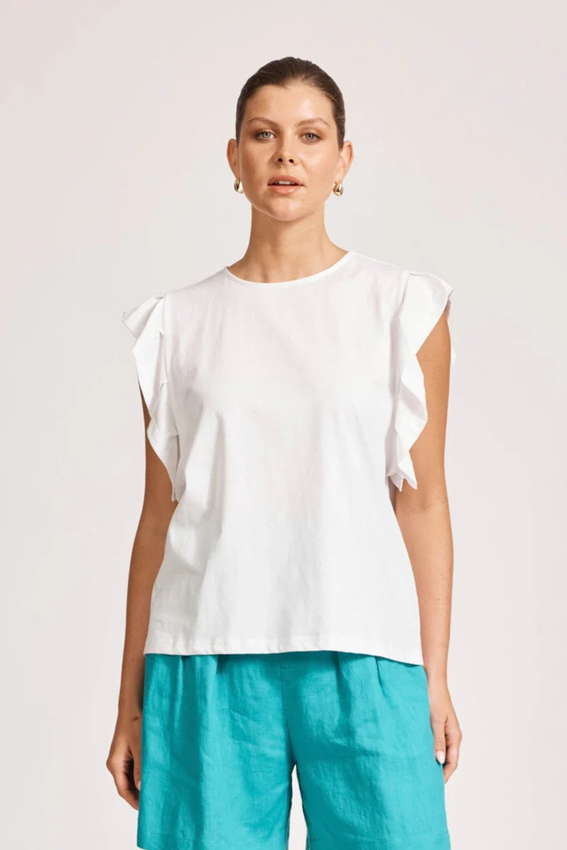 EB & IVE Francia Frill Tank WHITE