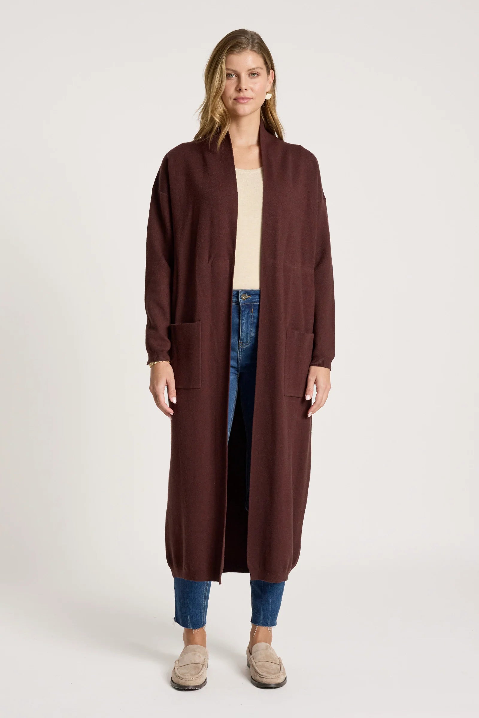 EB & IVE Zala Cardigan MAHOGANY