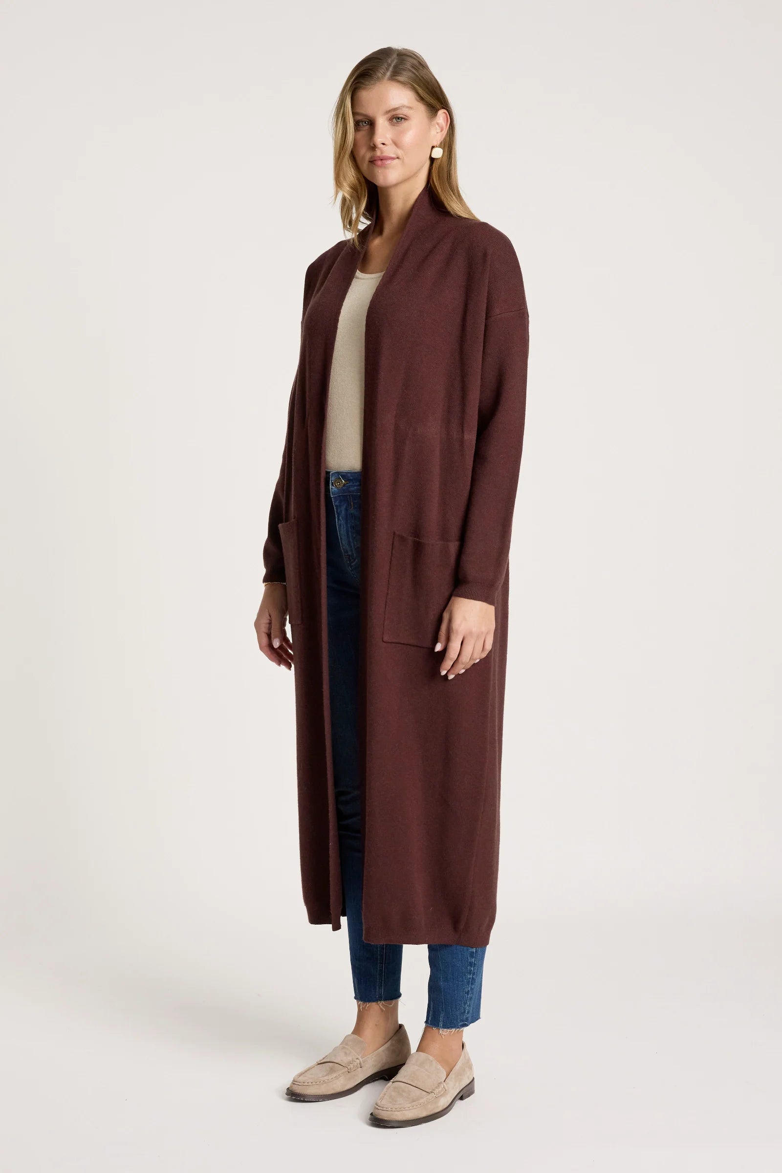 EB & IVE Zala Cardigan MAHOGANY