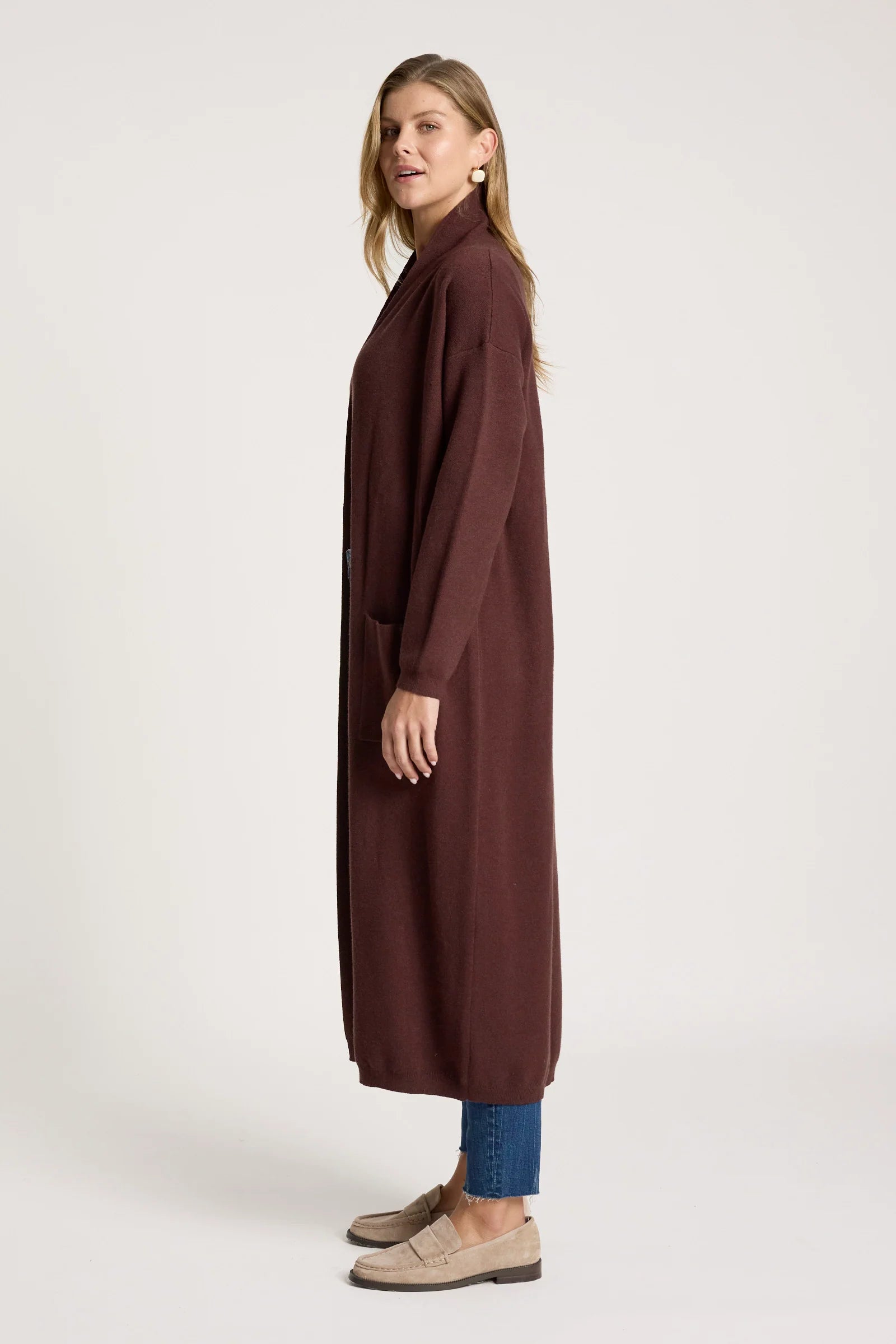 EB & IVE Zala Cardigan MAHOGANY