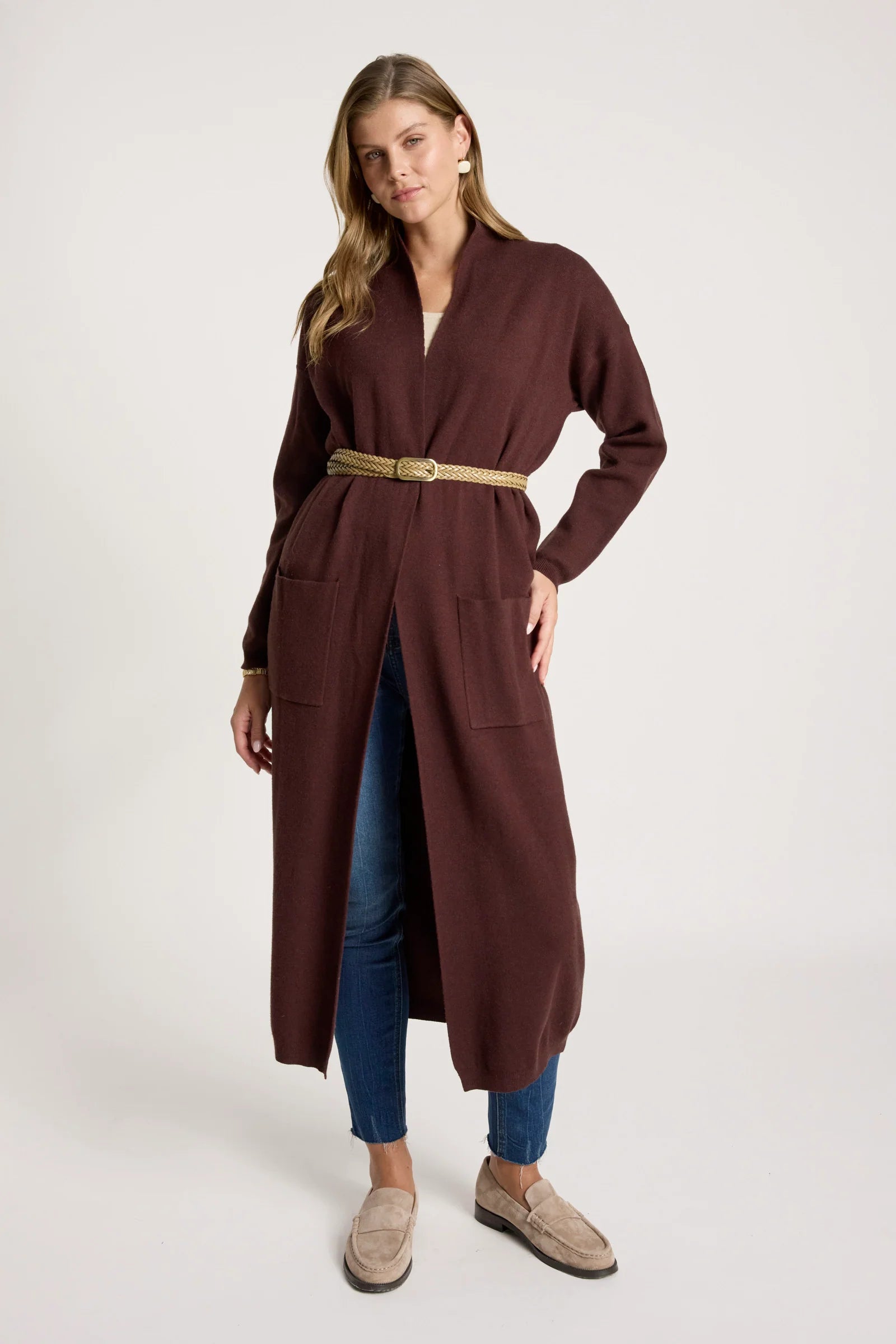 EB & IVE Zala Cardigan MAHOGANY
