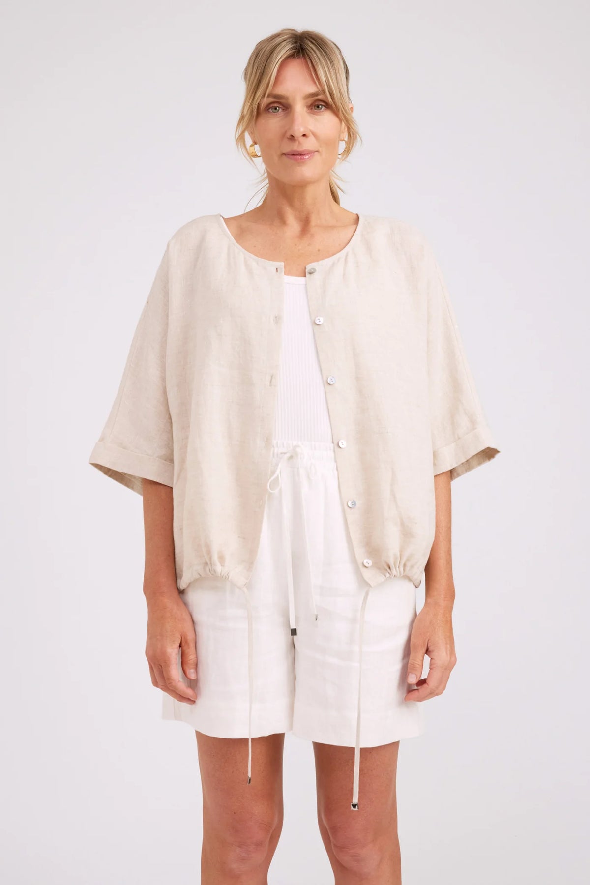 EB & IVE Studio Button Top / Jacket TUSK