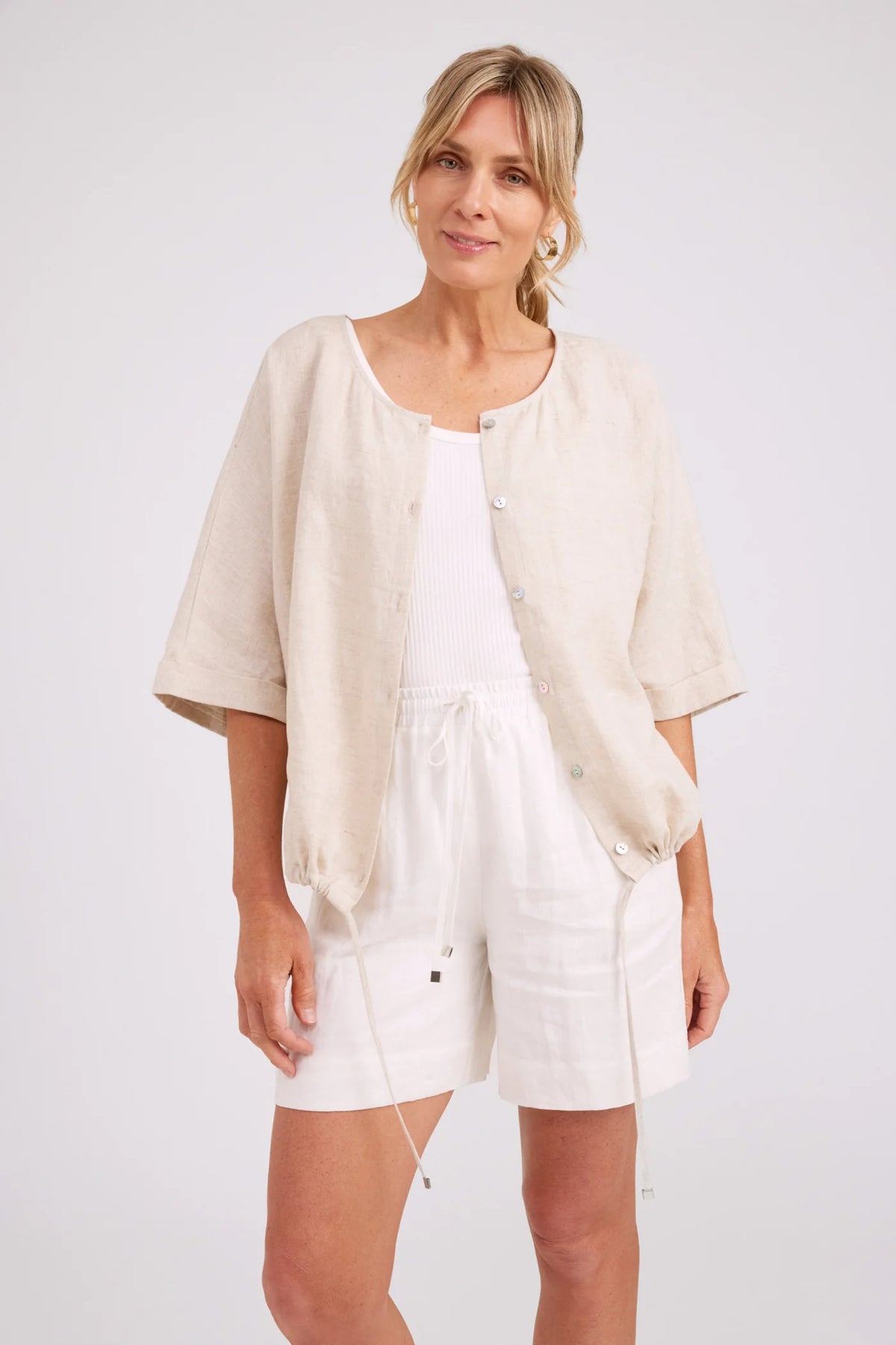 EB & IVE Studio Button Top / Jacket TUSK