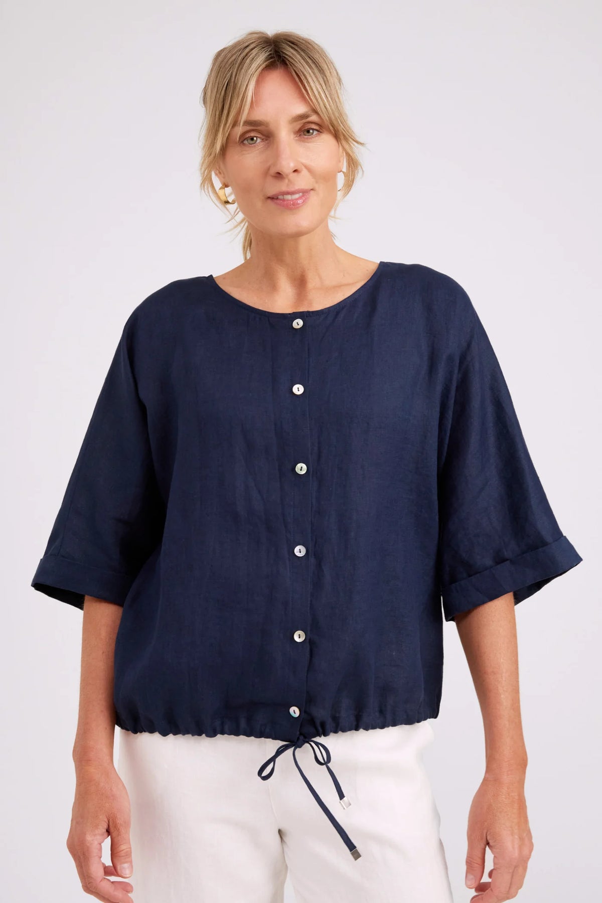 EB & IVE Studio Button Top / Jacket NAVY