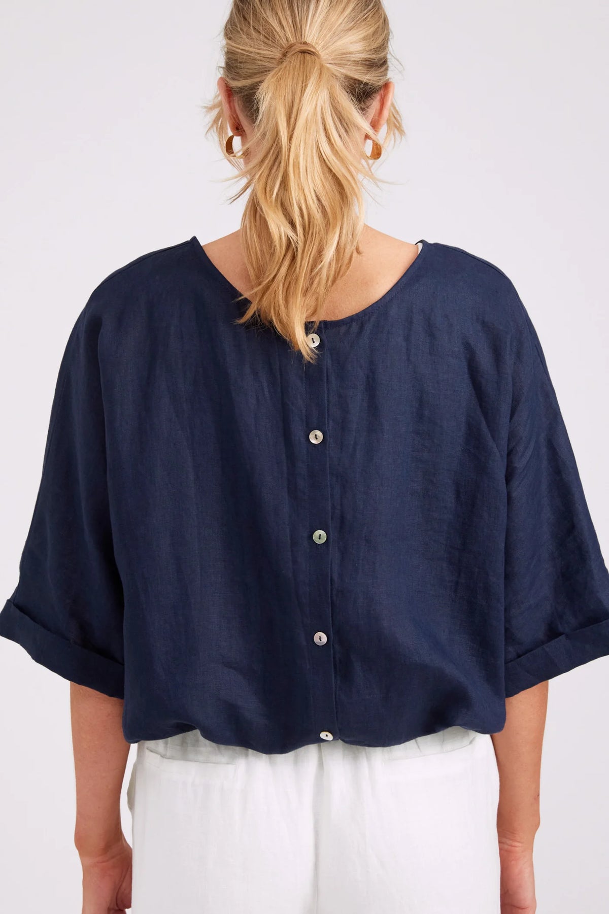 EB & IVE Studio Button Top / Jacket NAVY