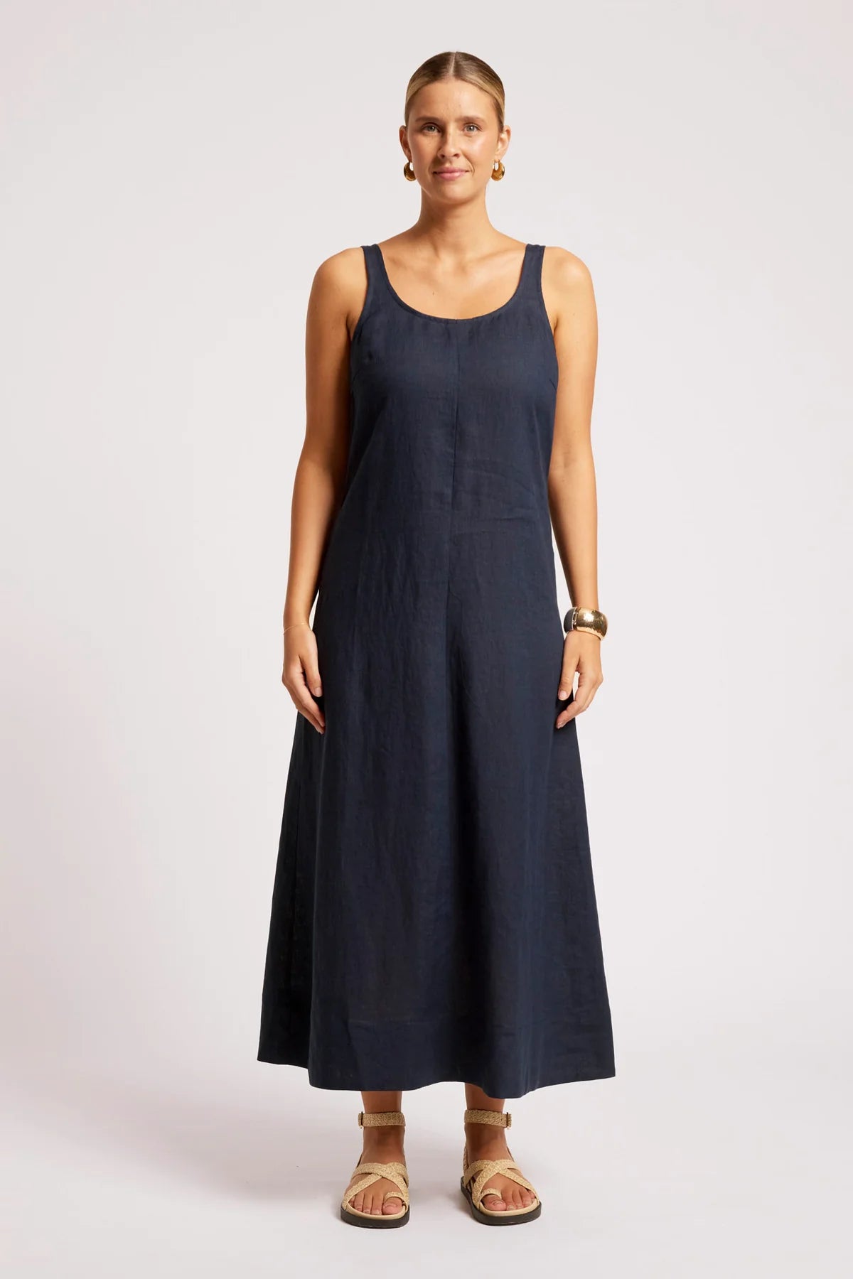 EB & IVE Cove Tank Maxi Dress INDIGO