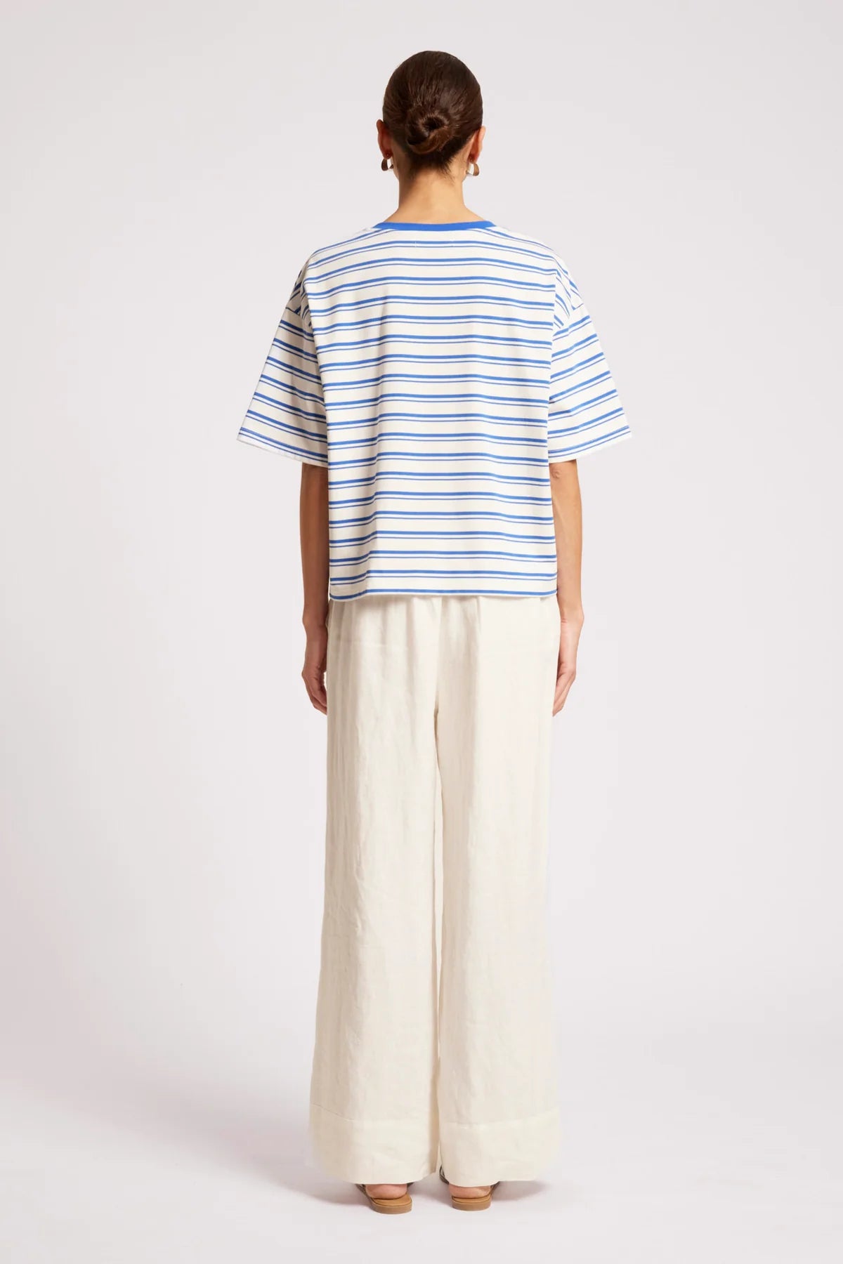 EB & IVE Paloma Stripe Tshirt AZURE/WHITE