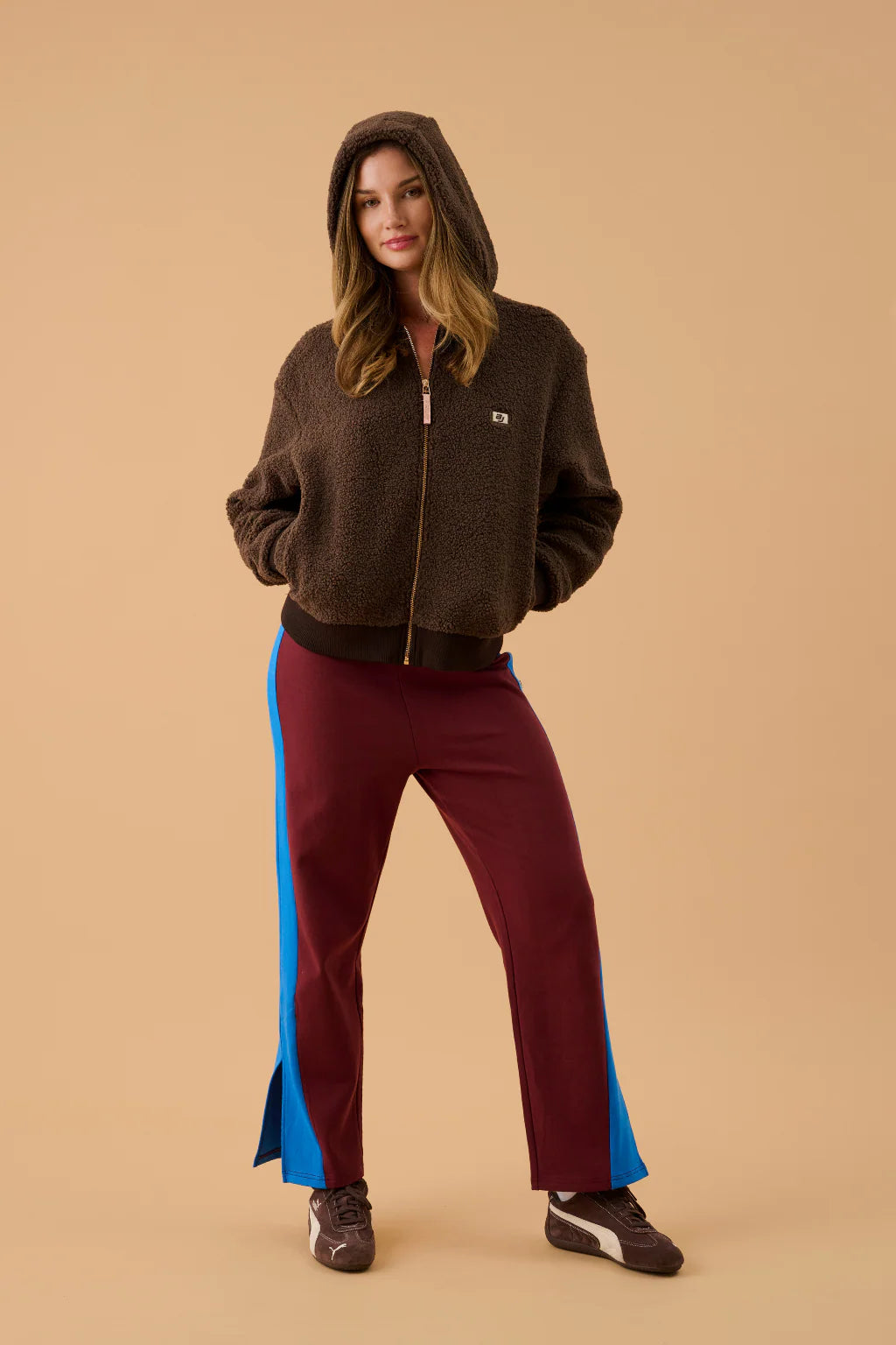 ARAMINTA JAMES Sherpa Hooded Jacket DARK CHOC