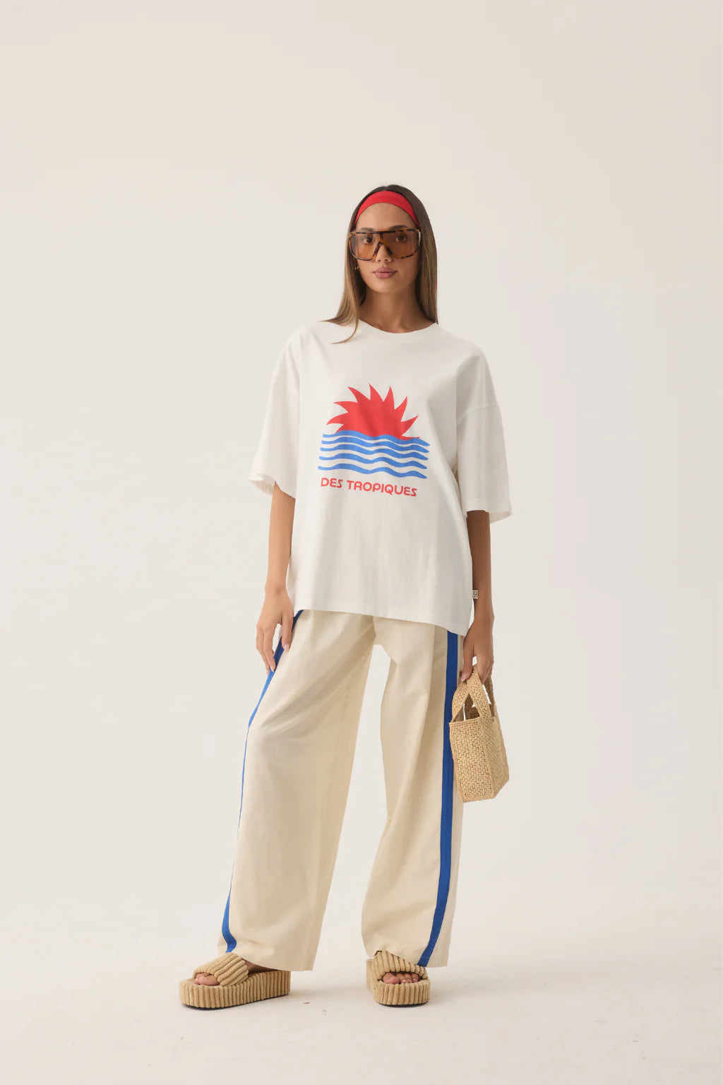 ARAMINTA Tropiques Oversized Tee WARM WHITE