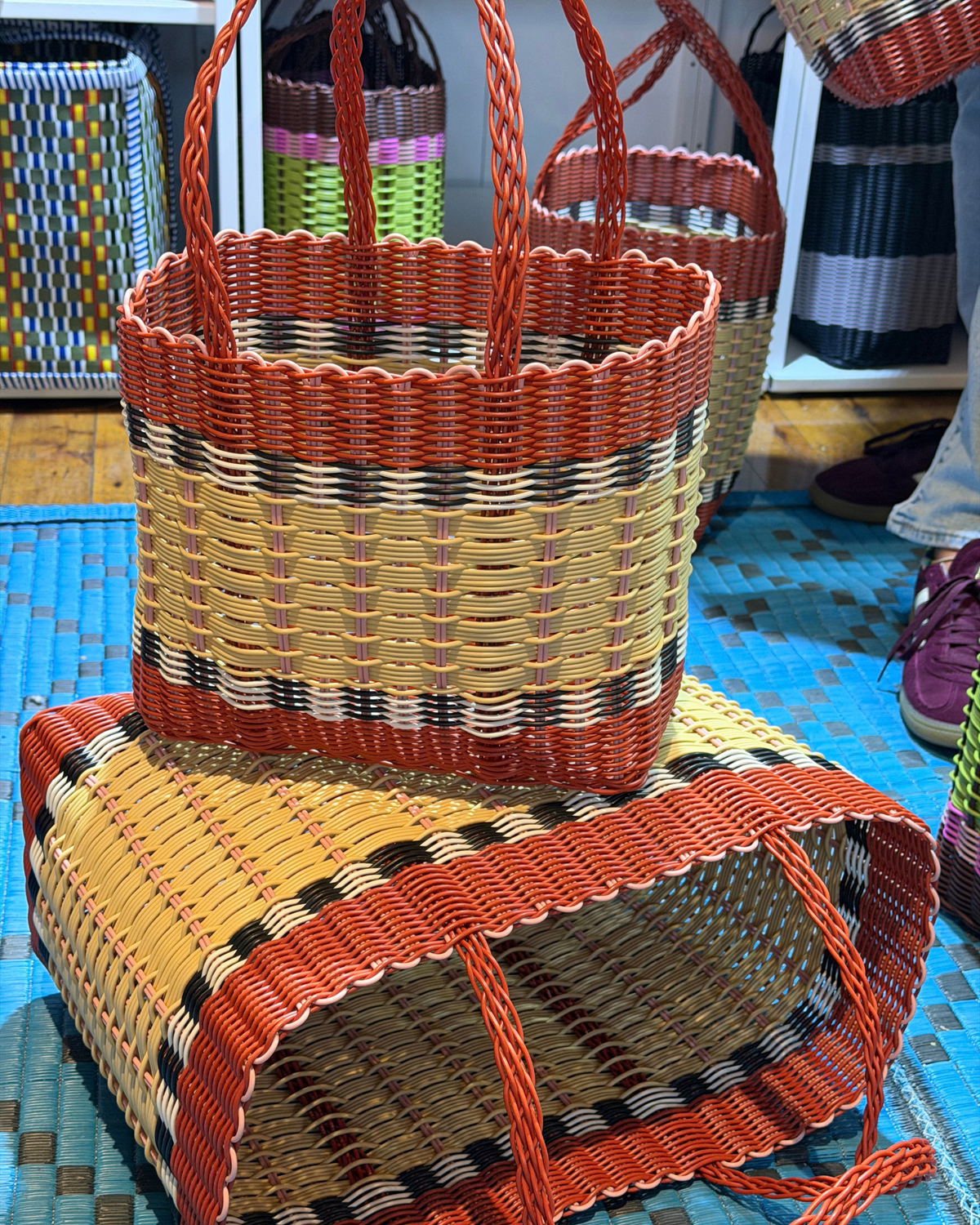 Mira Small Stripe Bag Basket CANYON