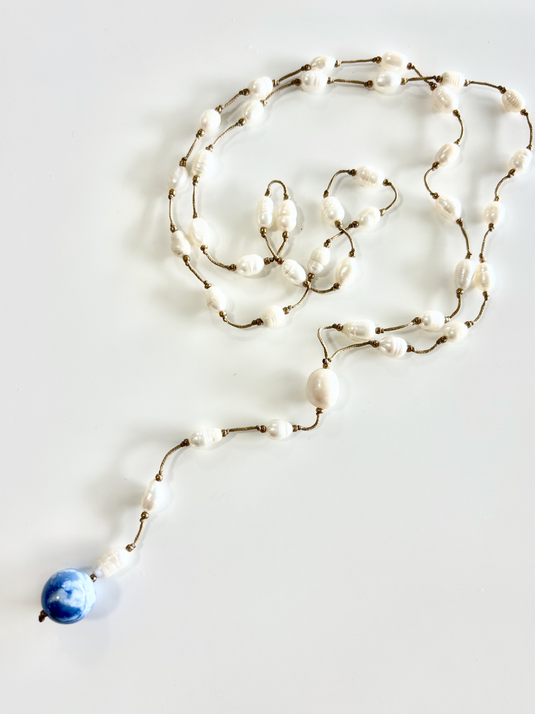 HEI TAI Long Necklace FRESHWATER PEARL & STONE #2