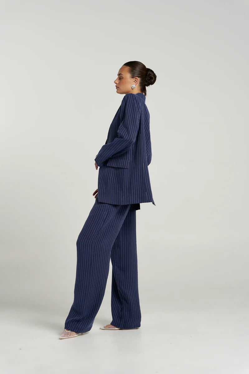 SUMMI SUMMI Boss Pant NAVY PINSTRIPE