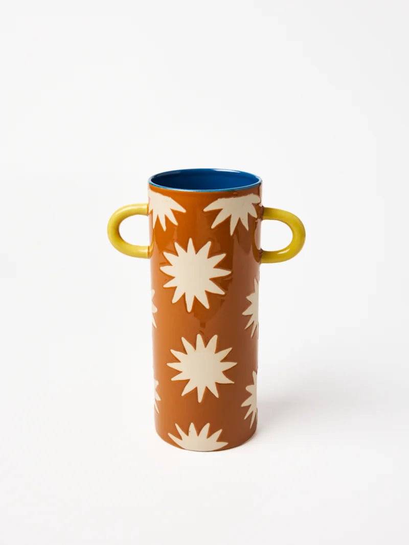 JONES & CO Griffe Tall Vase MUSTARD STAR