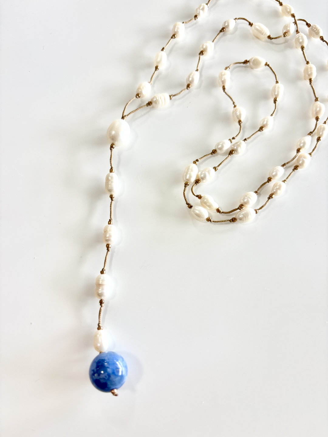 HEI TAI Long Necklace FRESHWATER PEARL & STONE #3