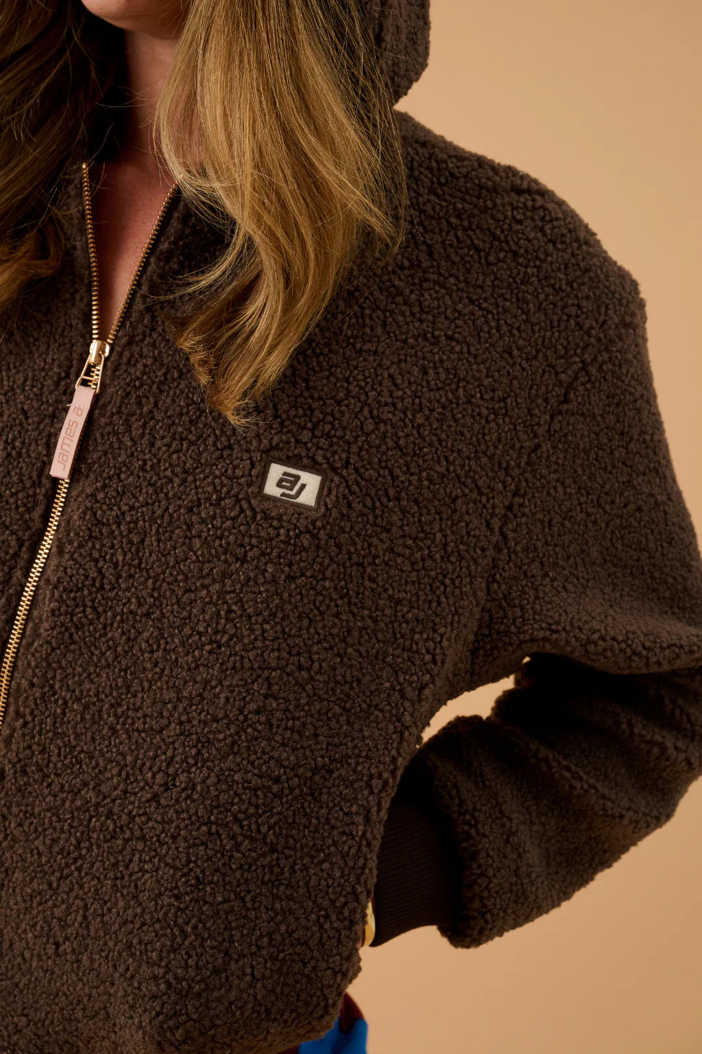 ARAMINTA JAMES Sherpa Hooded Jacket DARK CHOC