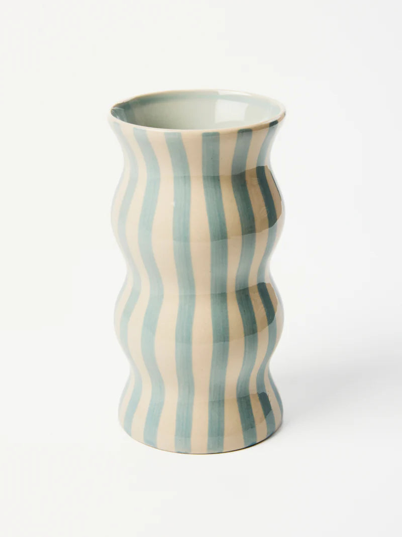 JONES & CO Palma Blue Stripe Vase