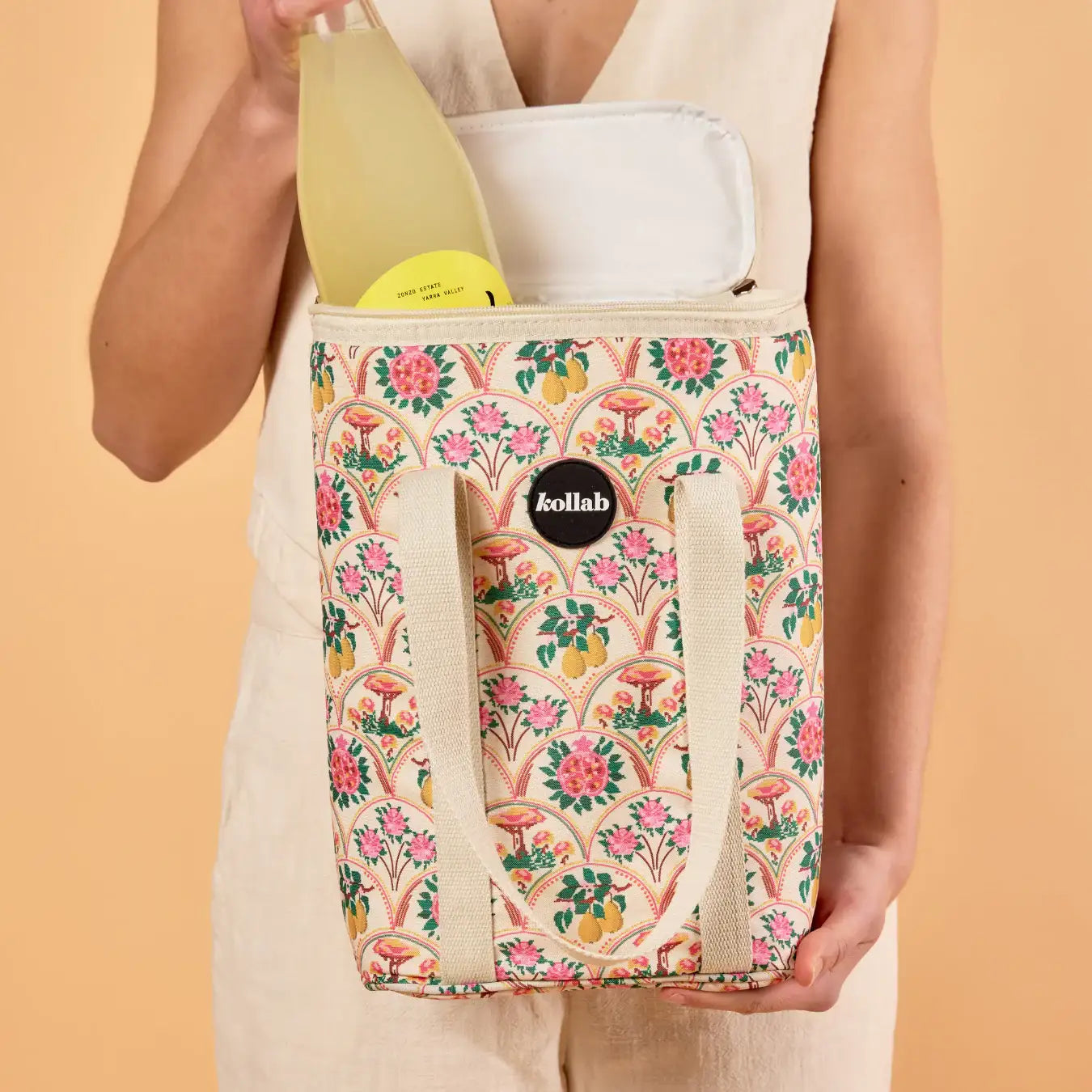 KOLLAB Wine Cooler Bag NEEDLEPOINT GARDEN