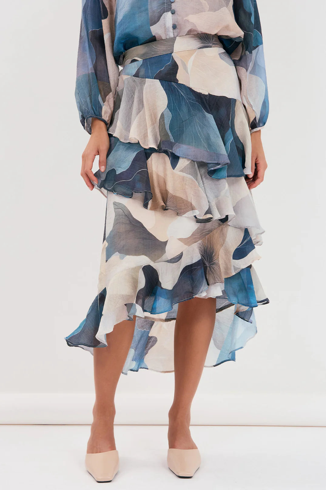 AD Peta Printed Frilled Skirt
