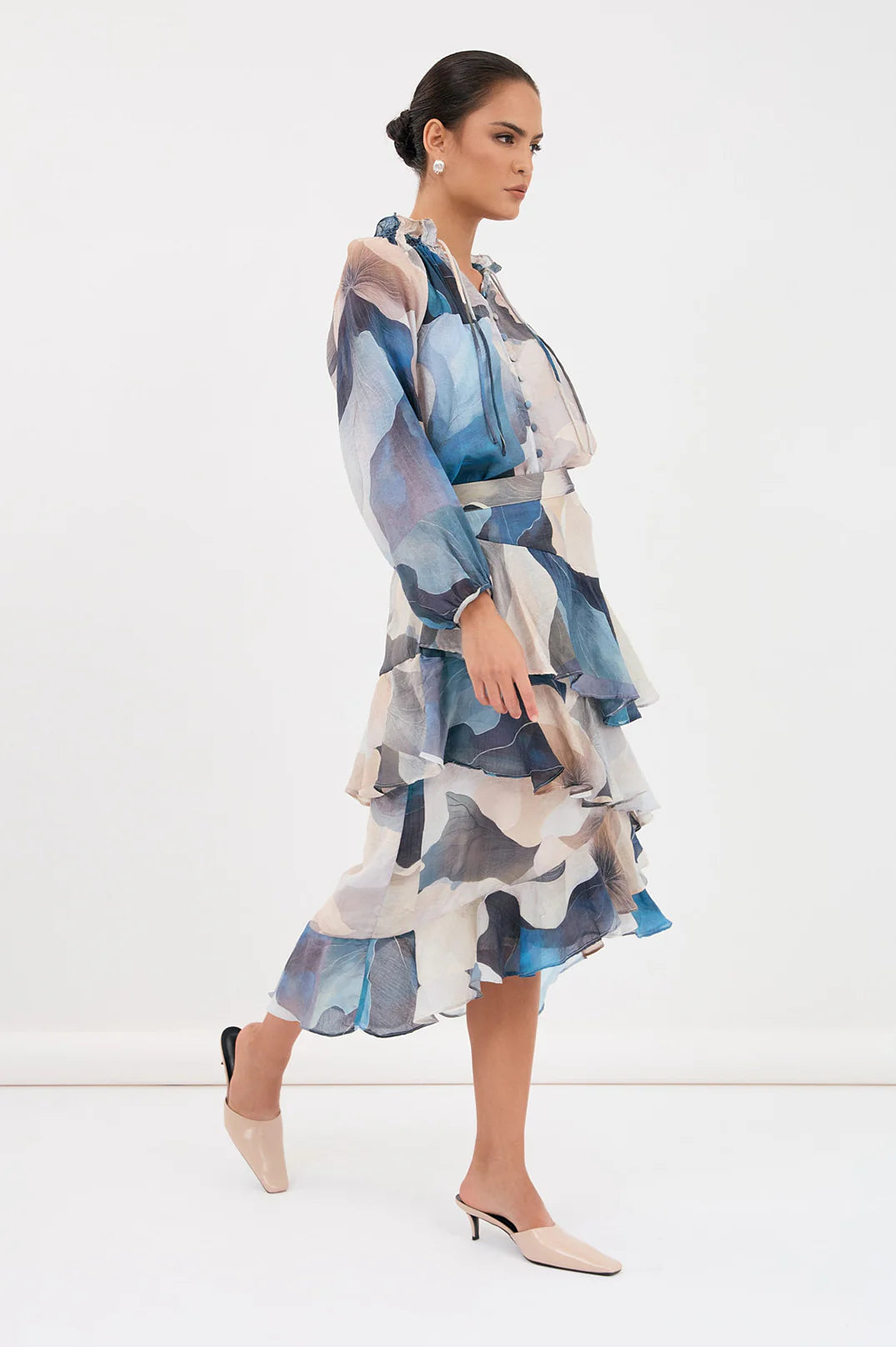 AD Peta Printed Frilled Skirt