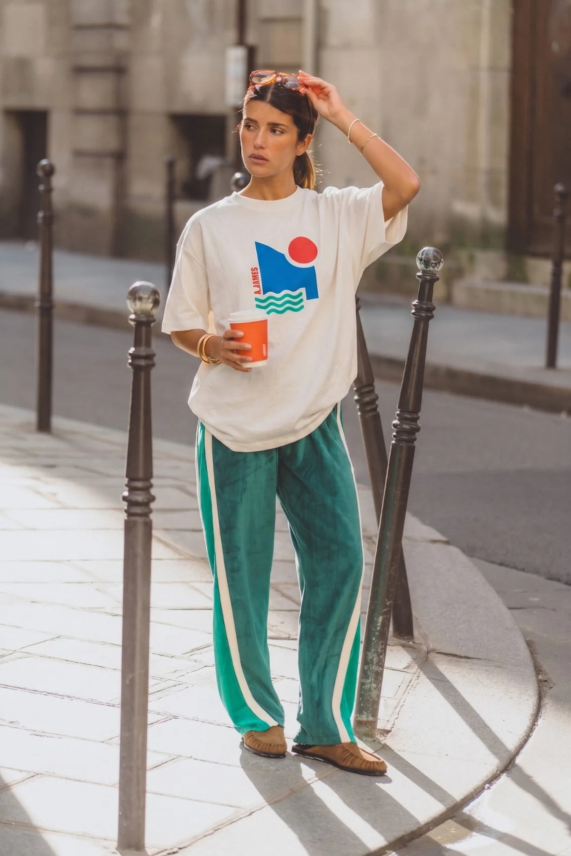 ARAMINTA JAMES Sun Oversized Tee WARM WHITE