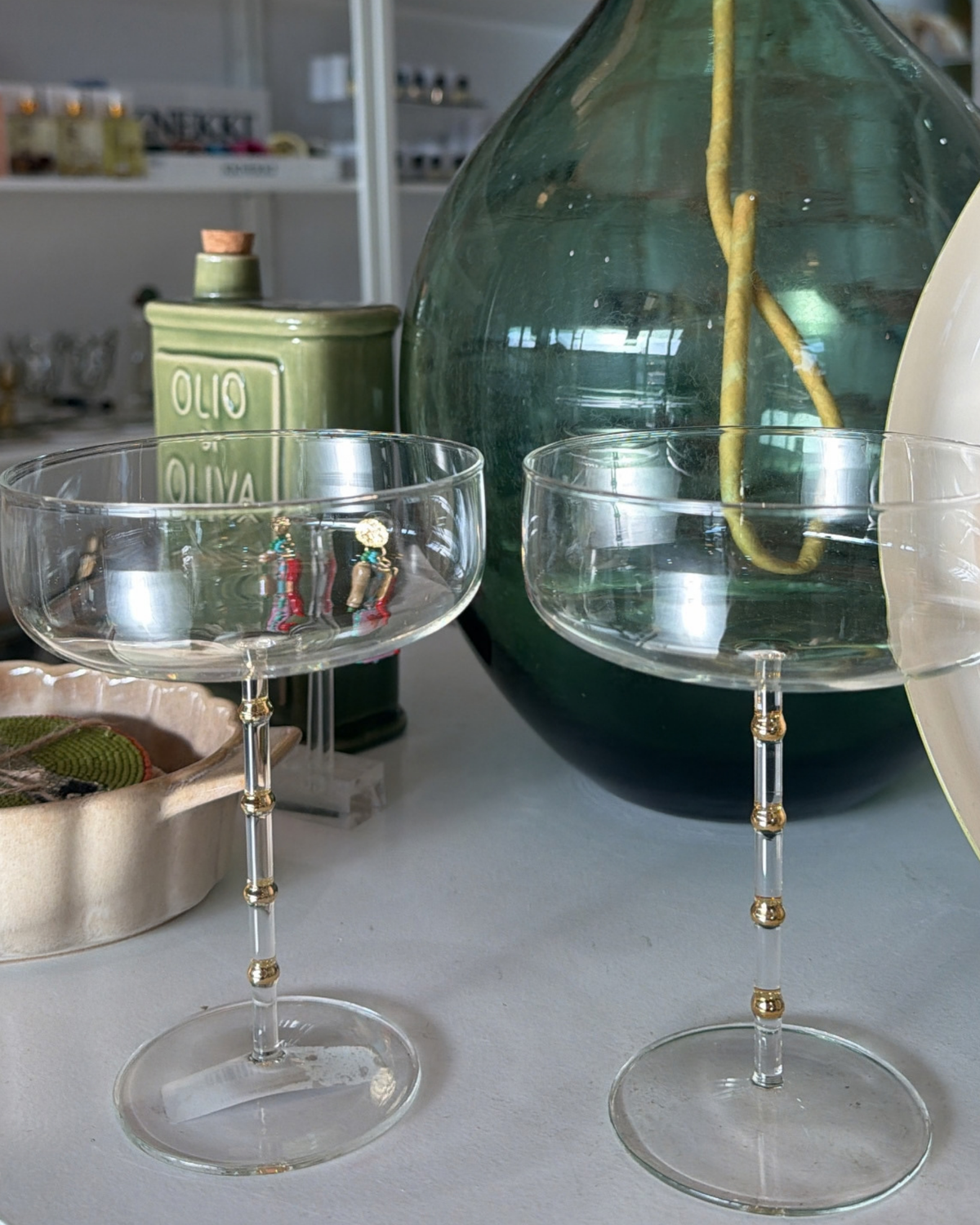 HUDSON Coupe Glasses Set 2 CLEAR/GOLD