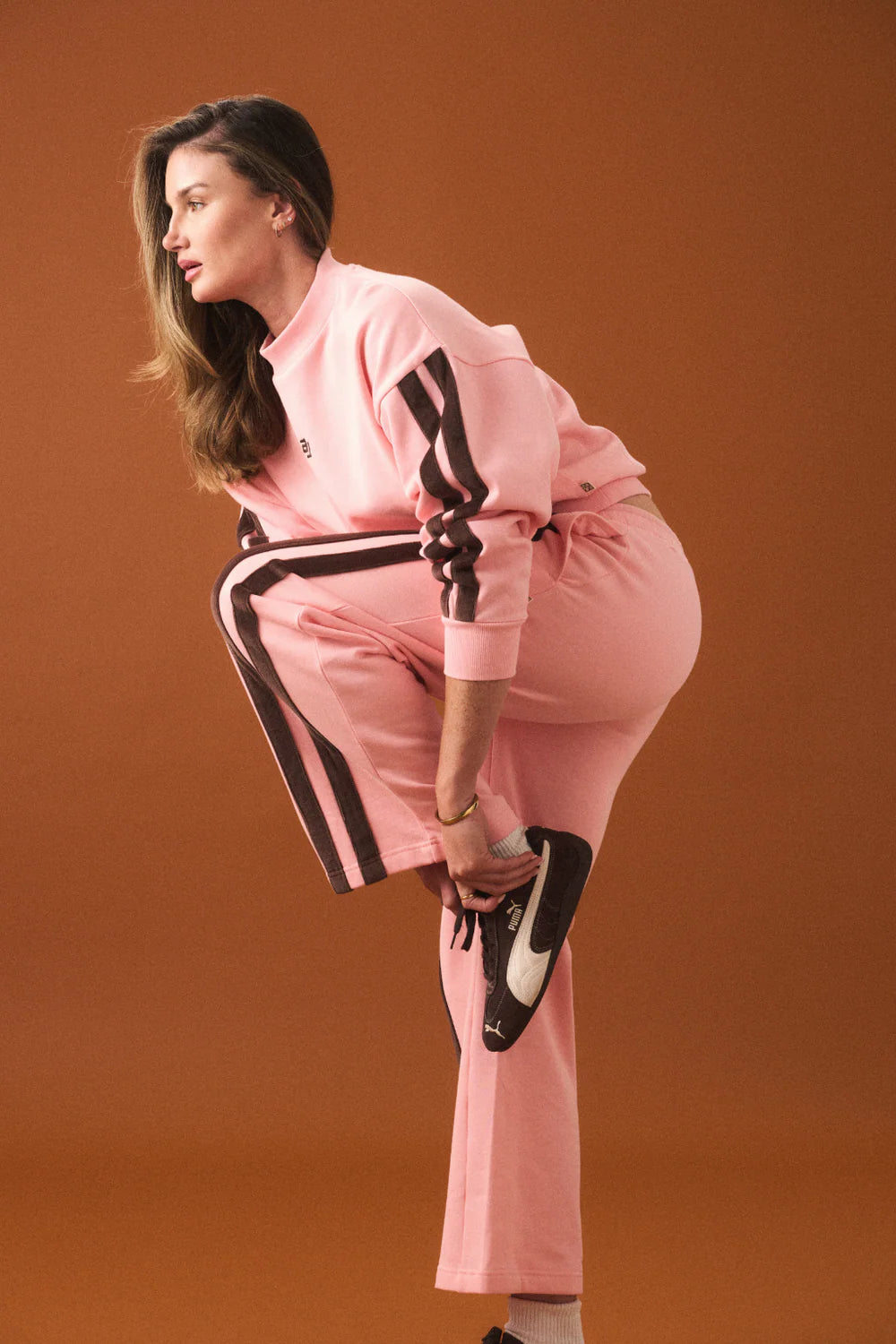ARAMINTA JAMES Logo Stripe Trackpant ROSE QUARTZ