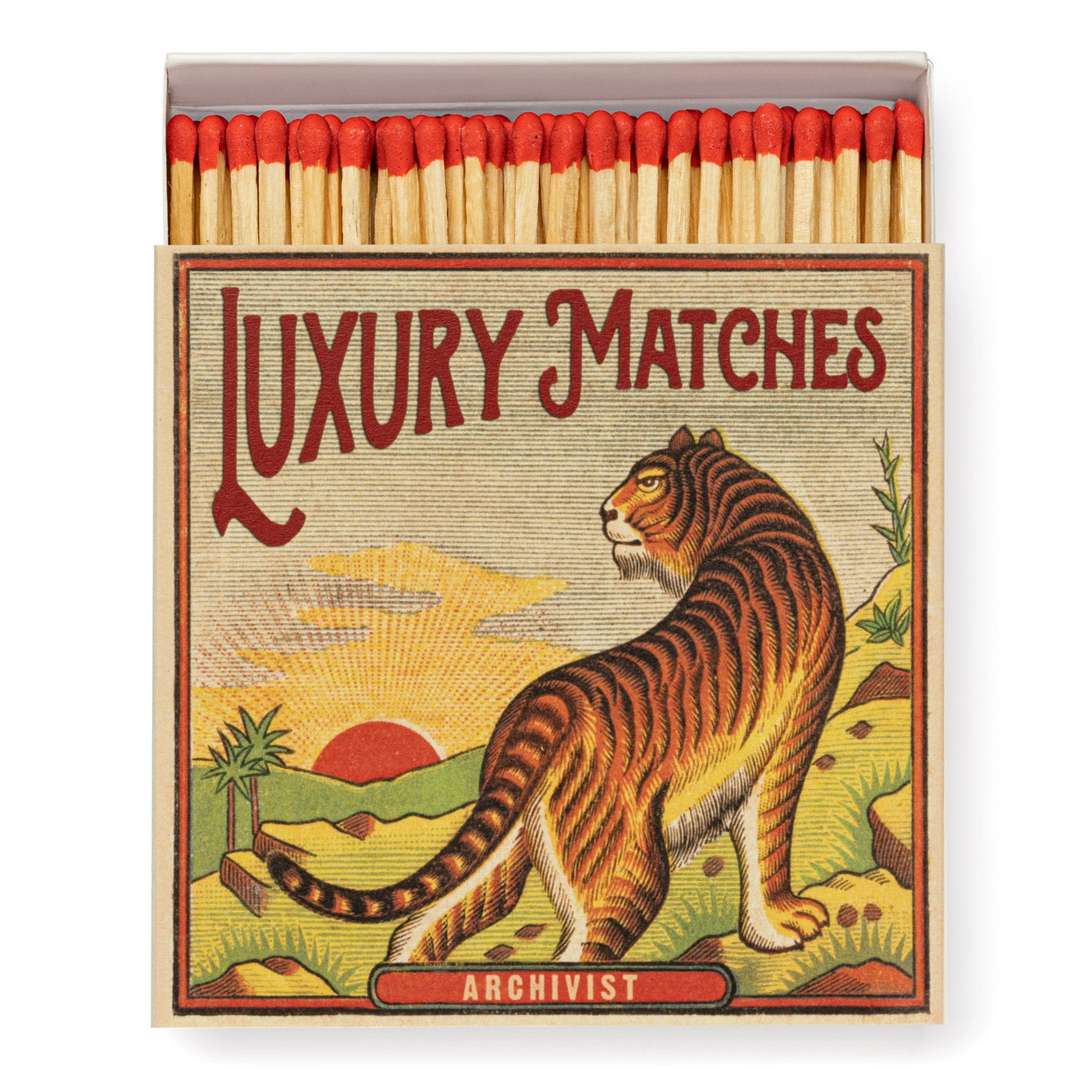 ARCHIVIST Square Box Matches SUNRISE TIGER